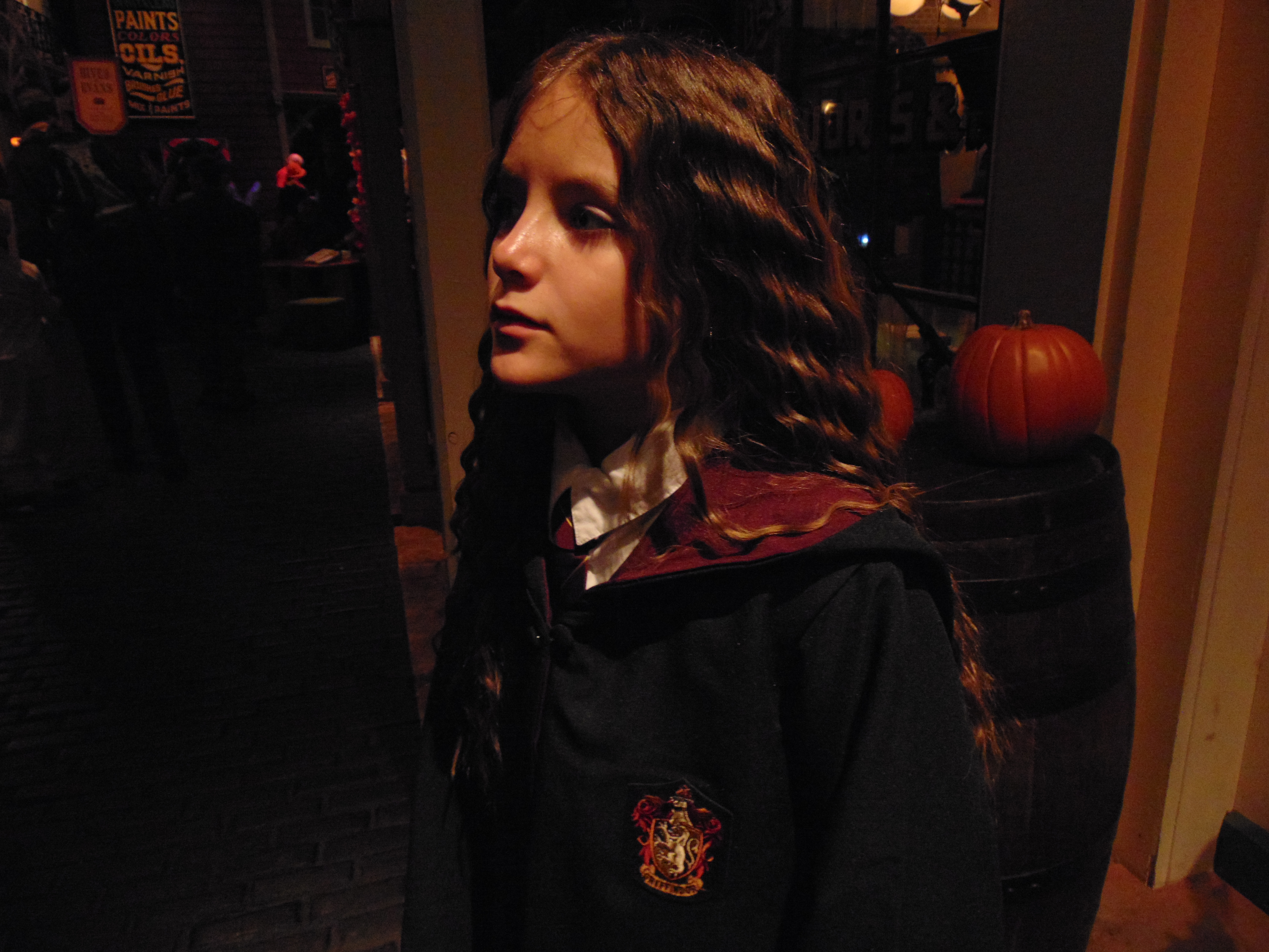 Playing Hermione Granger in Olde Town Halloween Fashion Show, 2014.
