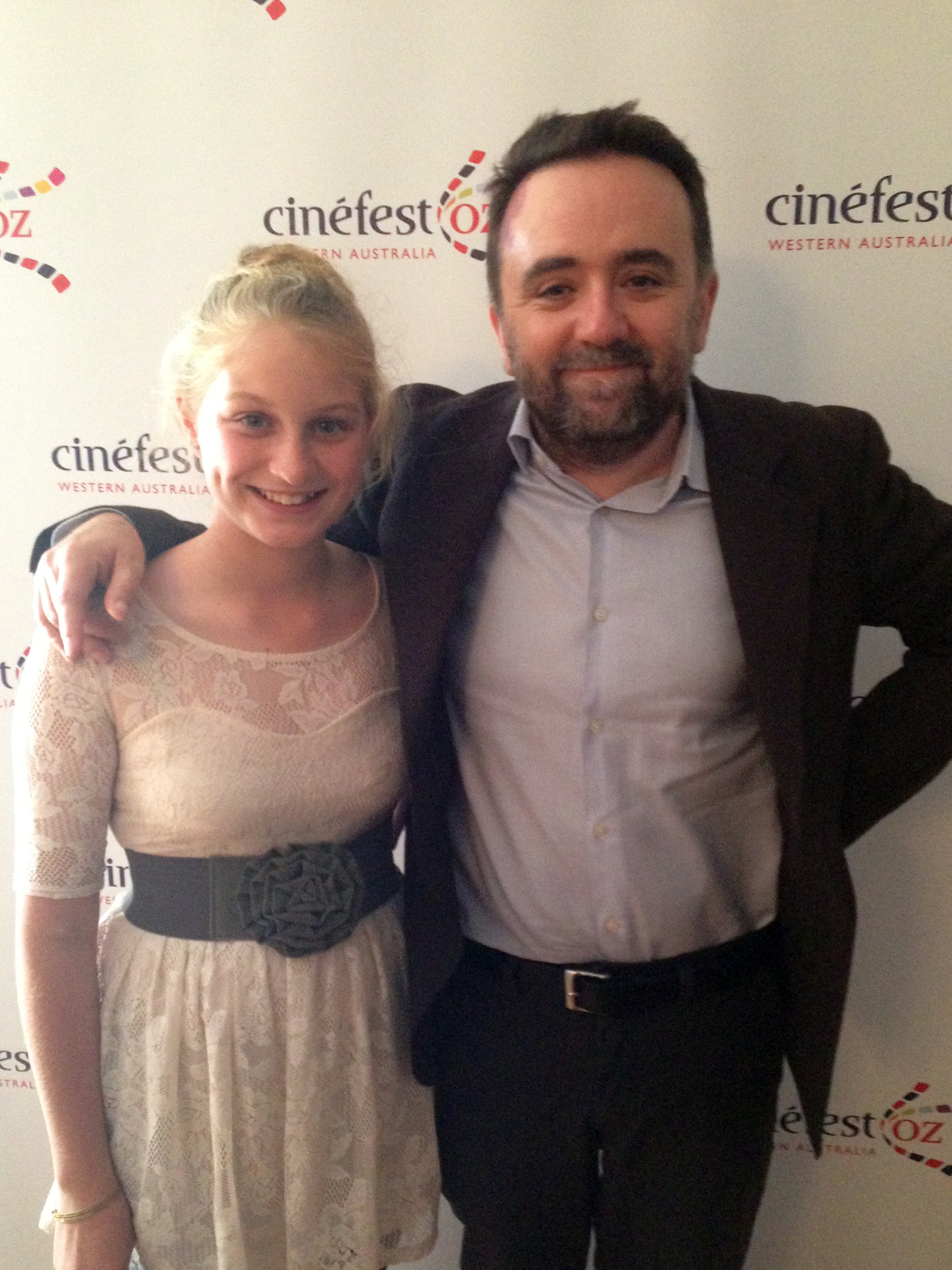 Skye Robinson with Paper Planes director Robert Connolly