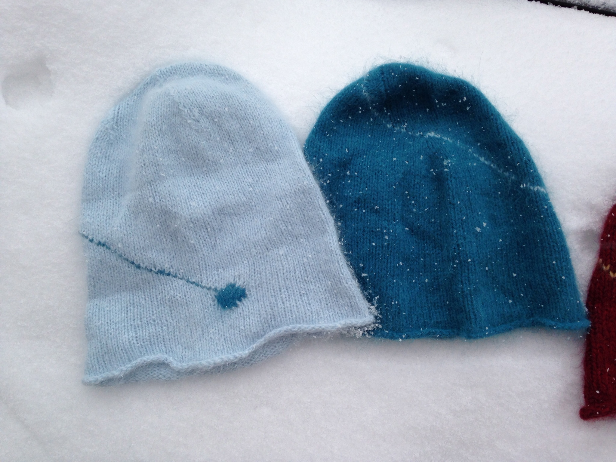 Angora knitted beanies(from happy italian brushed angora rabbits sustainable;) ) From U. rock accessorie collection 
