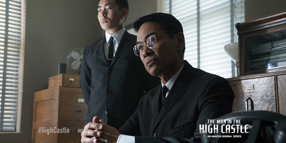 Still of Lee Shorten and Joel de la Fuente in Man in the High Castle