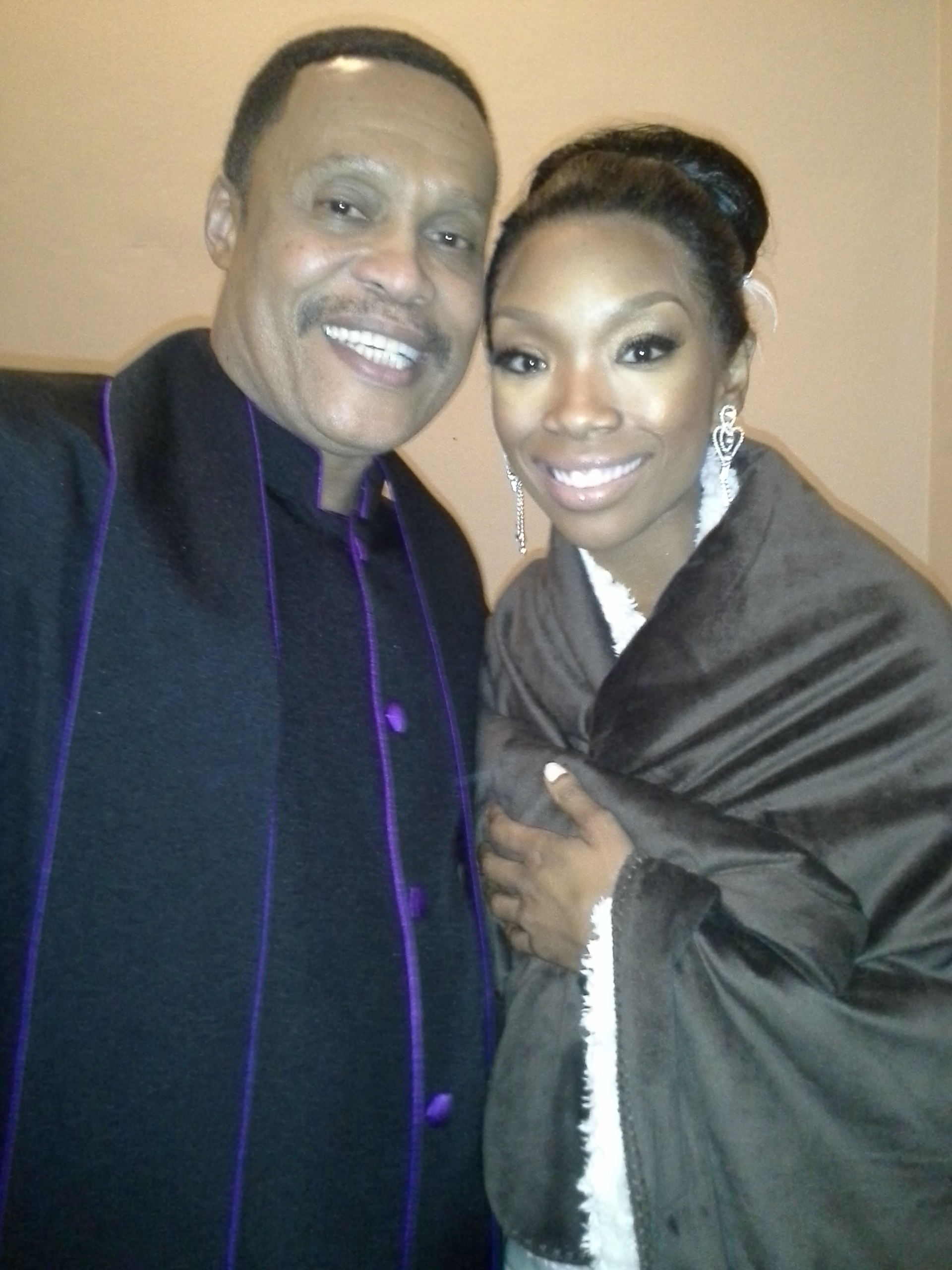 With Brandy on the set of The Game