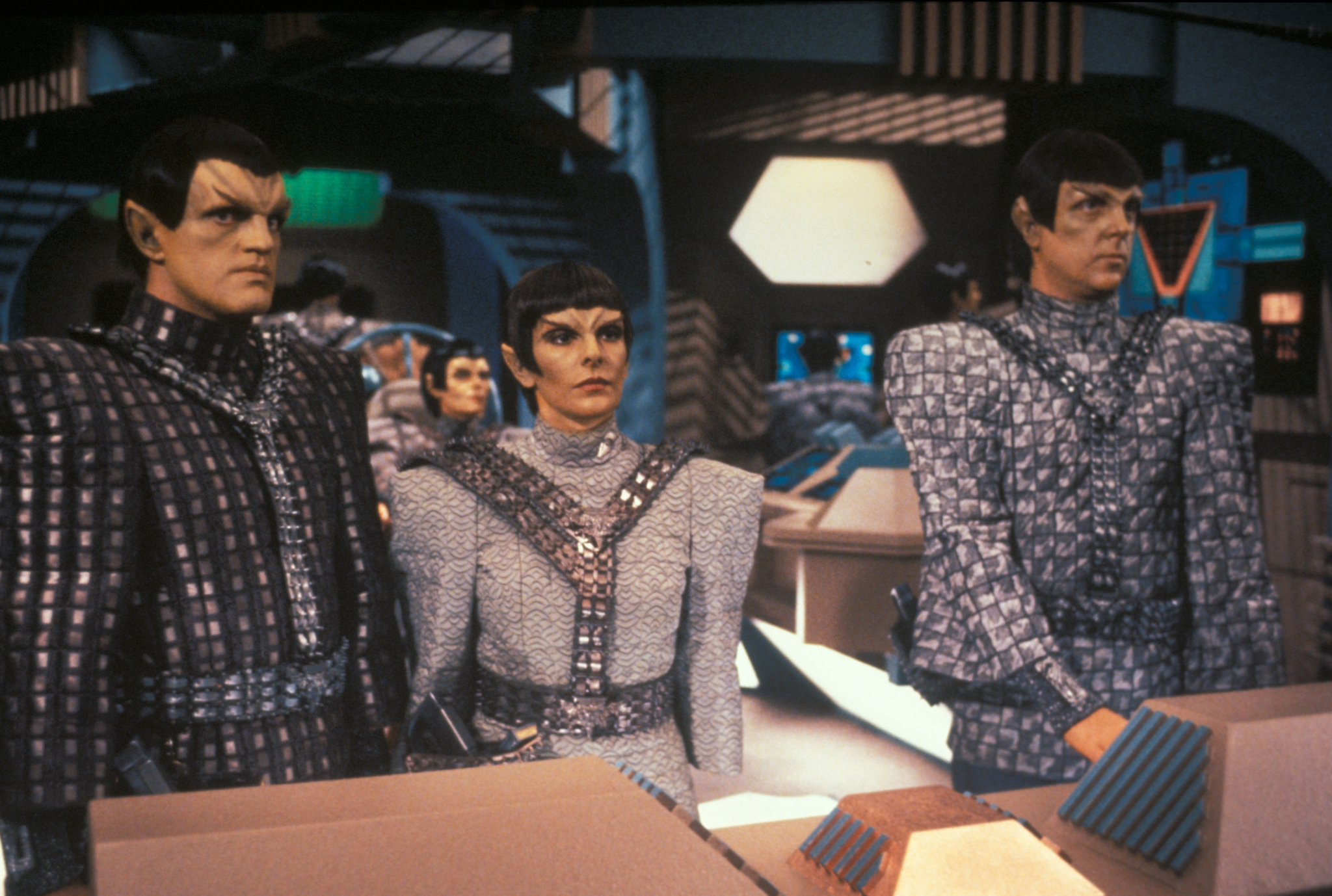 Still of Marina Sirtis, Robertson Dean, Scott MacDonald and Carolyn Seymour in Star Trek: The Next Generation (1987)