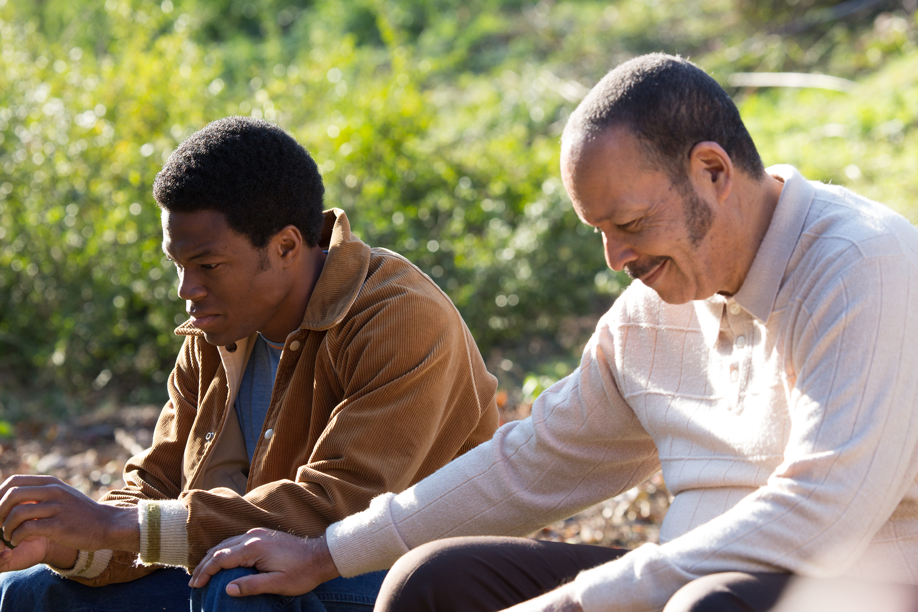 Still of Lance E. Nichols and Caleb Castille in Woodlawn (2015)