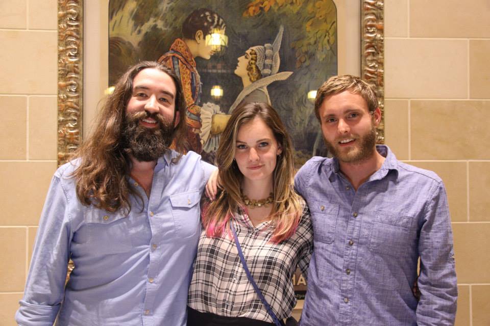 At the Friends & Family Screening for Baptized by the Weekend with composers Tyler Sabbag (right) and Duncan Thum (left)