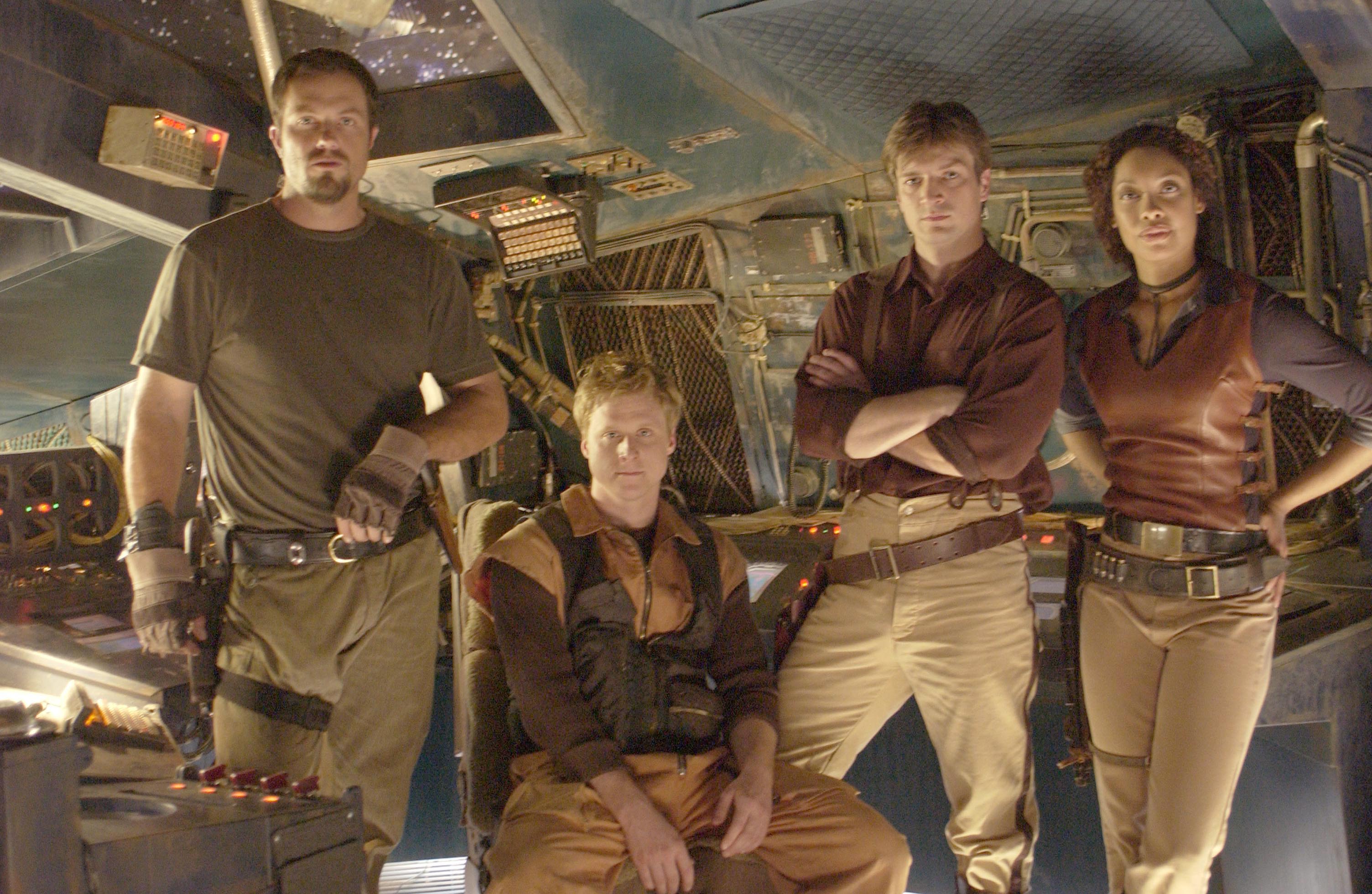 Still of Adam Baldwin, Nathan Fillion, Gina Torres and Alan Tudyk in Firefly (2002)