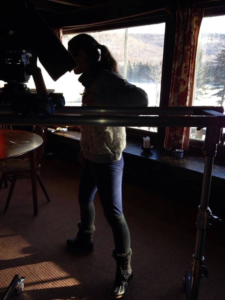 Filming Good Winter on set in New Hampshire