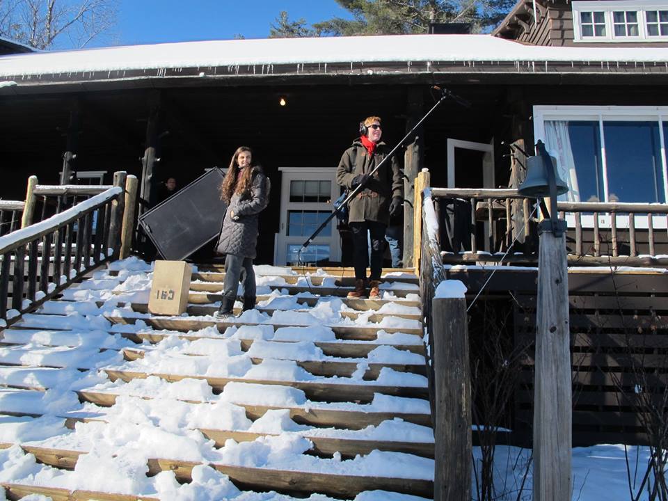 Filming Good Winter on set in New Hampshire