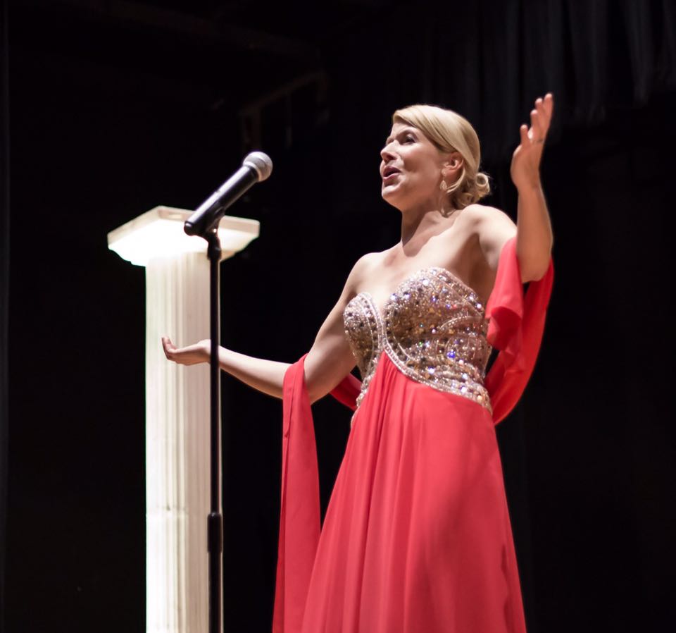Corinne Meadors singing at the Equality International Film Festival, Sacramento, CA, Nov 8, 2015.
