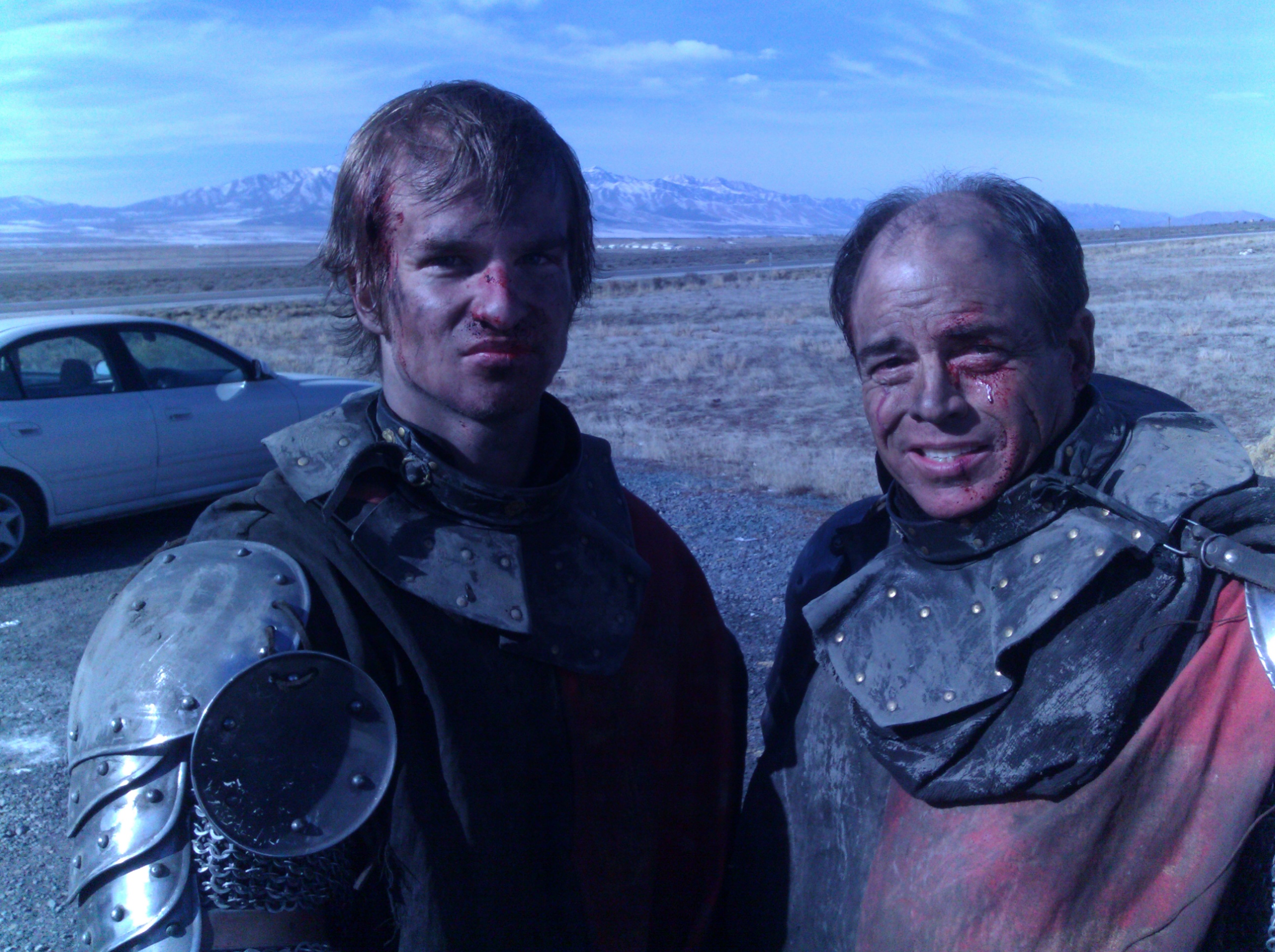 Dave Bresnahan with son Joseph Bresnahan on set of Mythica 3.