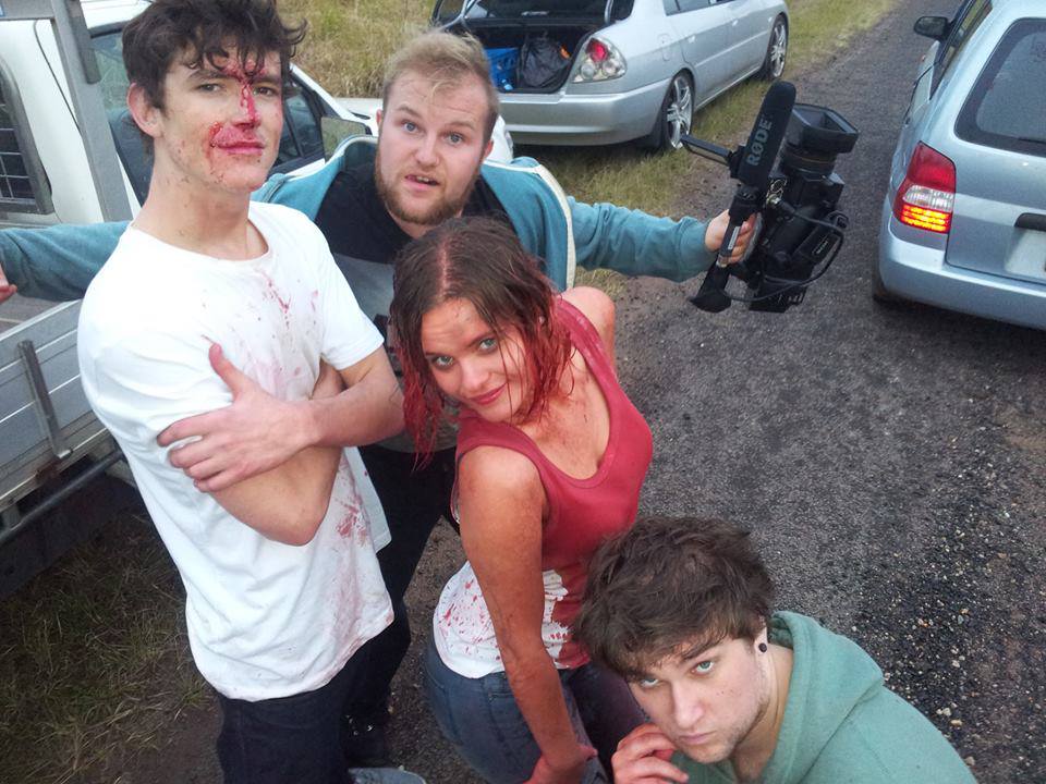 Wrap shot of horror short 'Milly' with co-star Jayden Byrne and Cadaver Productions. Lismore, NSW 2013