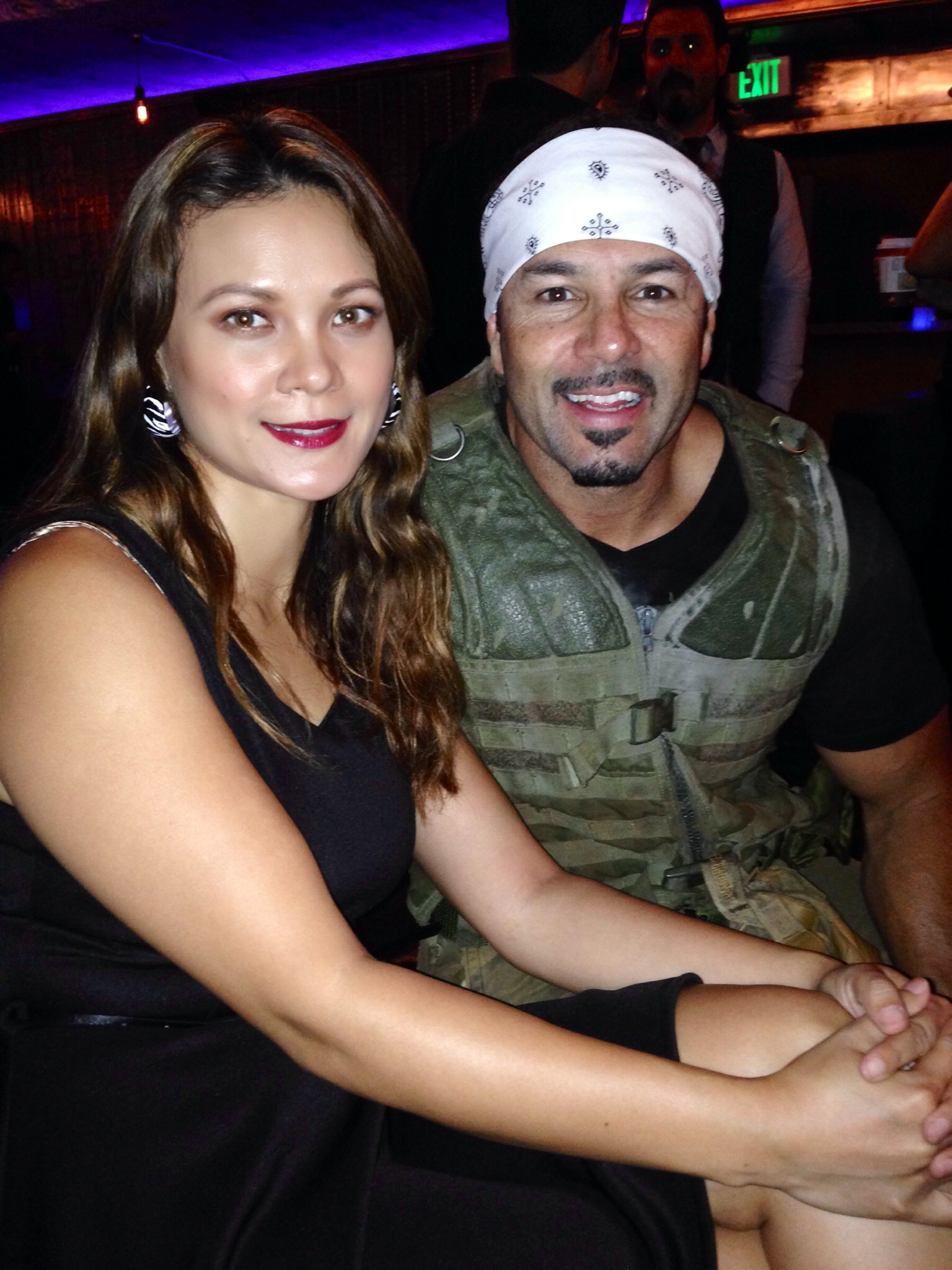 Kimberly Pal and Wrestler/Actor Chavo Guerrero Jr. on set of the film 