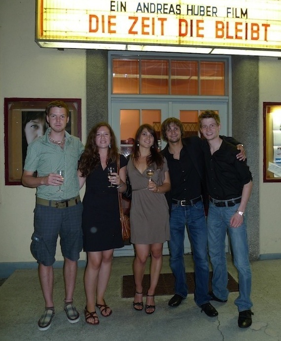 Writer/Director Andreas Huber with Crew and Cast at premiere of 