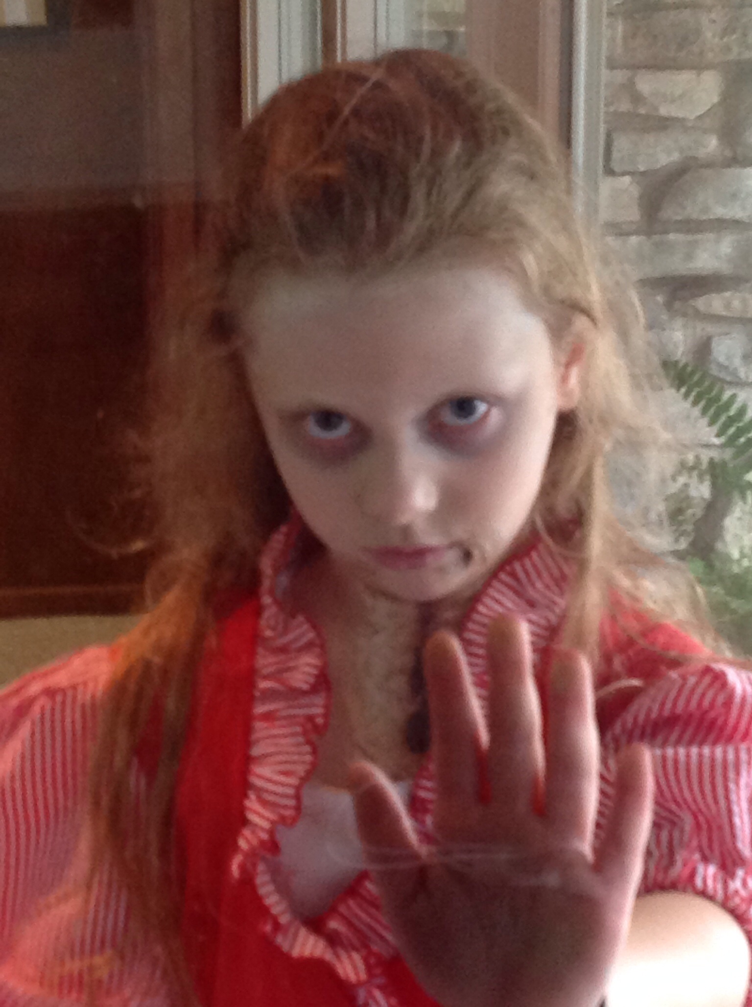 Calli playing the Lead Ghost in Scar for the 48 Hour Film Project Austin