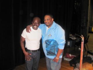 Dave Hollister and myself backstage in Charlston, SC for the production, 
