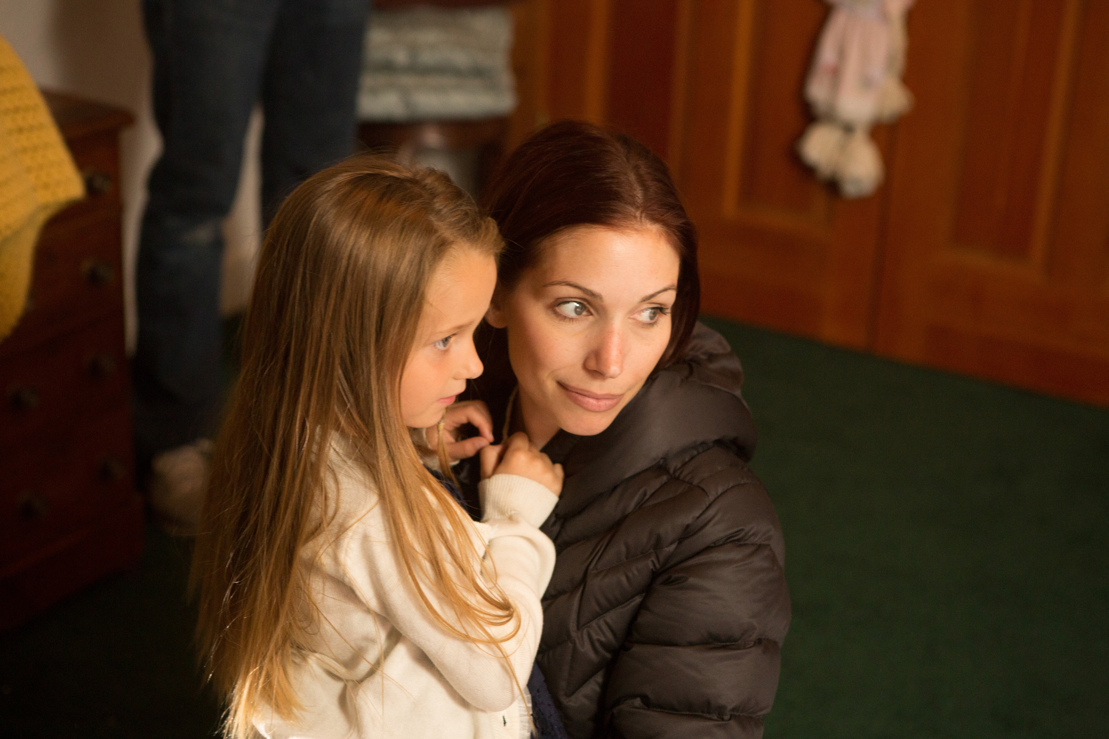 Producer/Actress Autumn Federici behind the scenes with actress Vivienne Bollinger