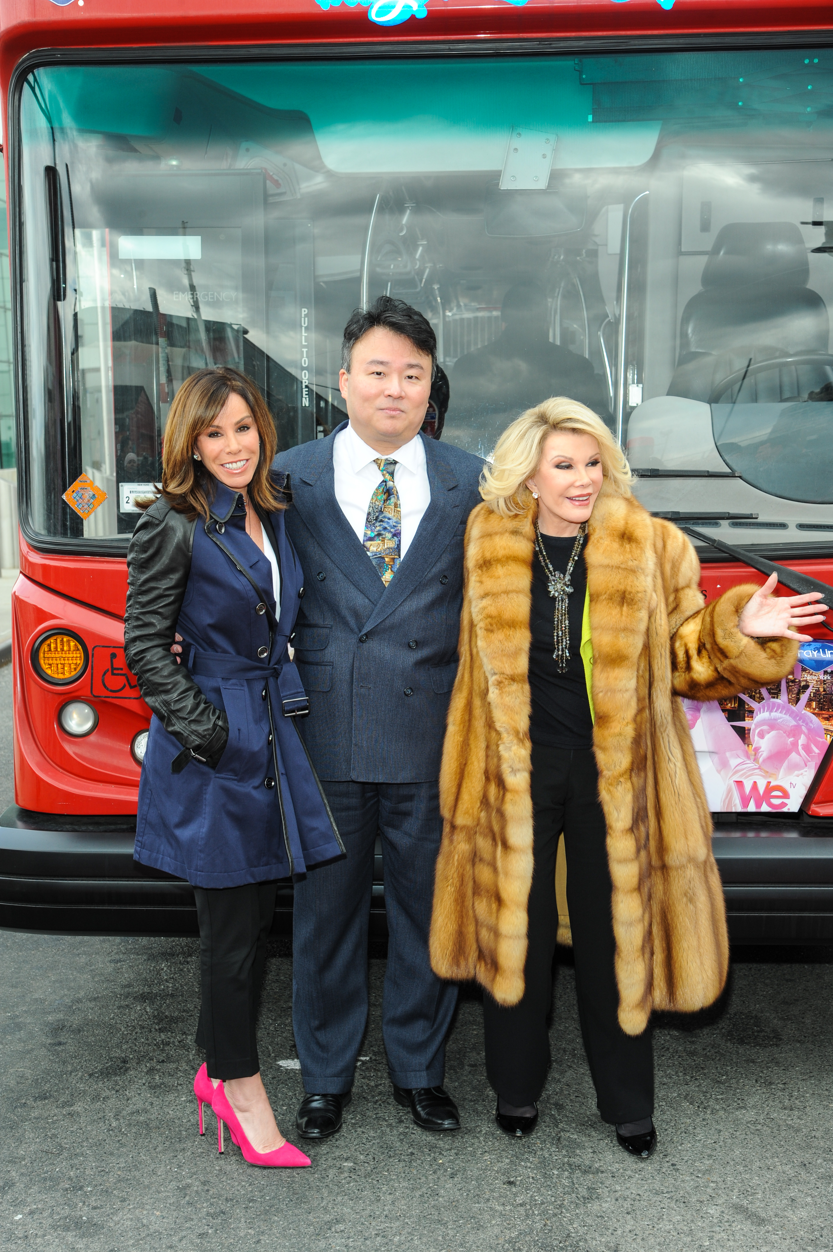 David W. Chien poses with Joan Rivers and Melissa Rivers at Ride of Fame (March 1st, 2013).