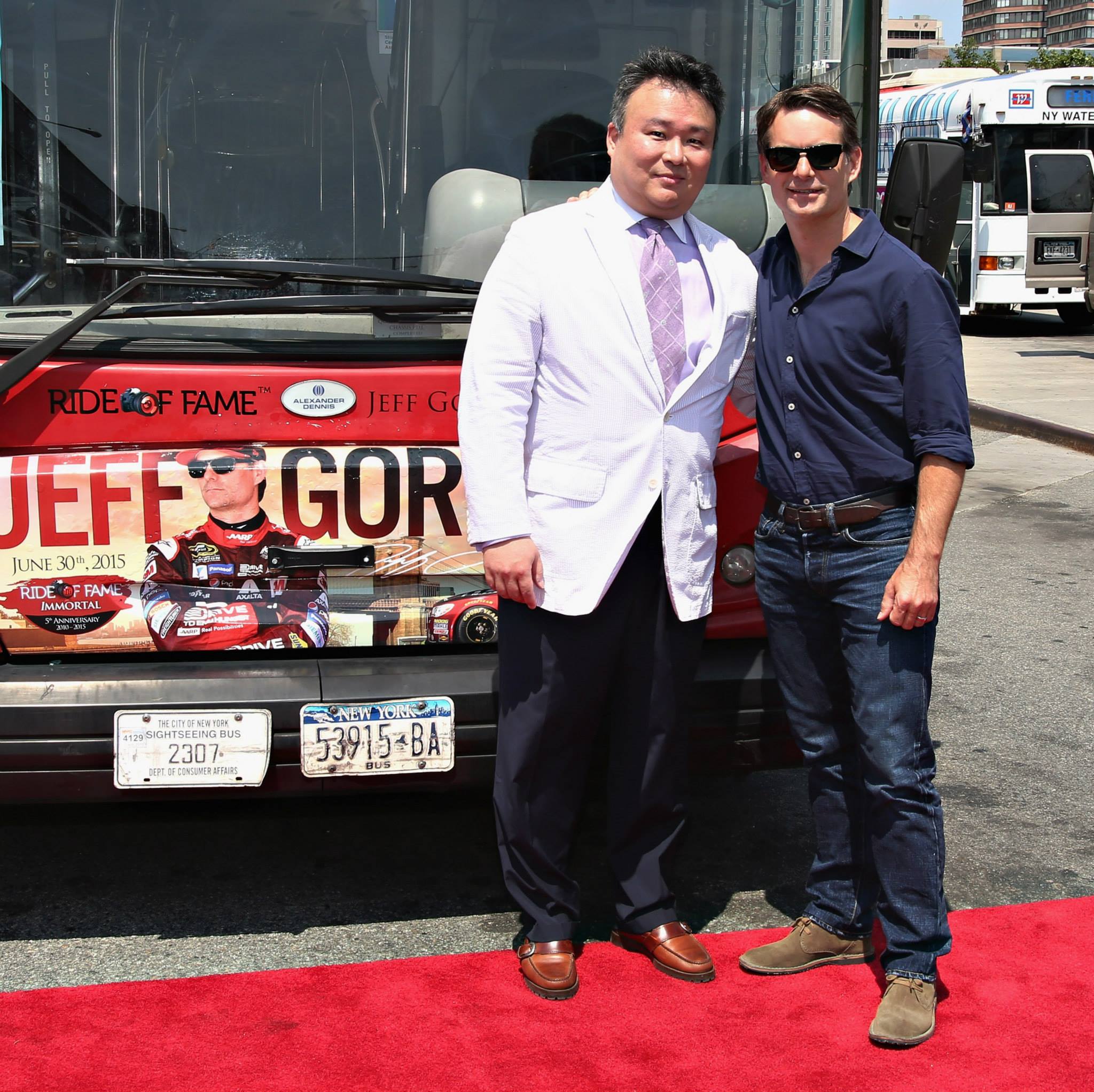 David W. Chien poses with Ride of Fame Honoree Jeff Gordon (June 30th, 2015).