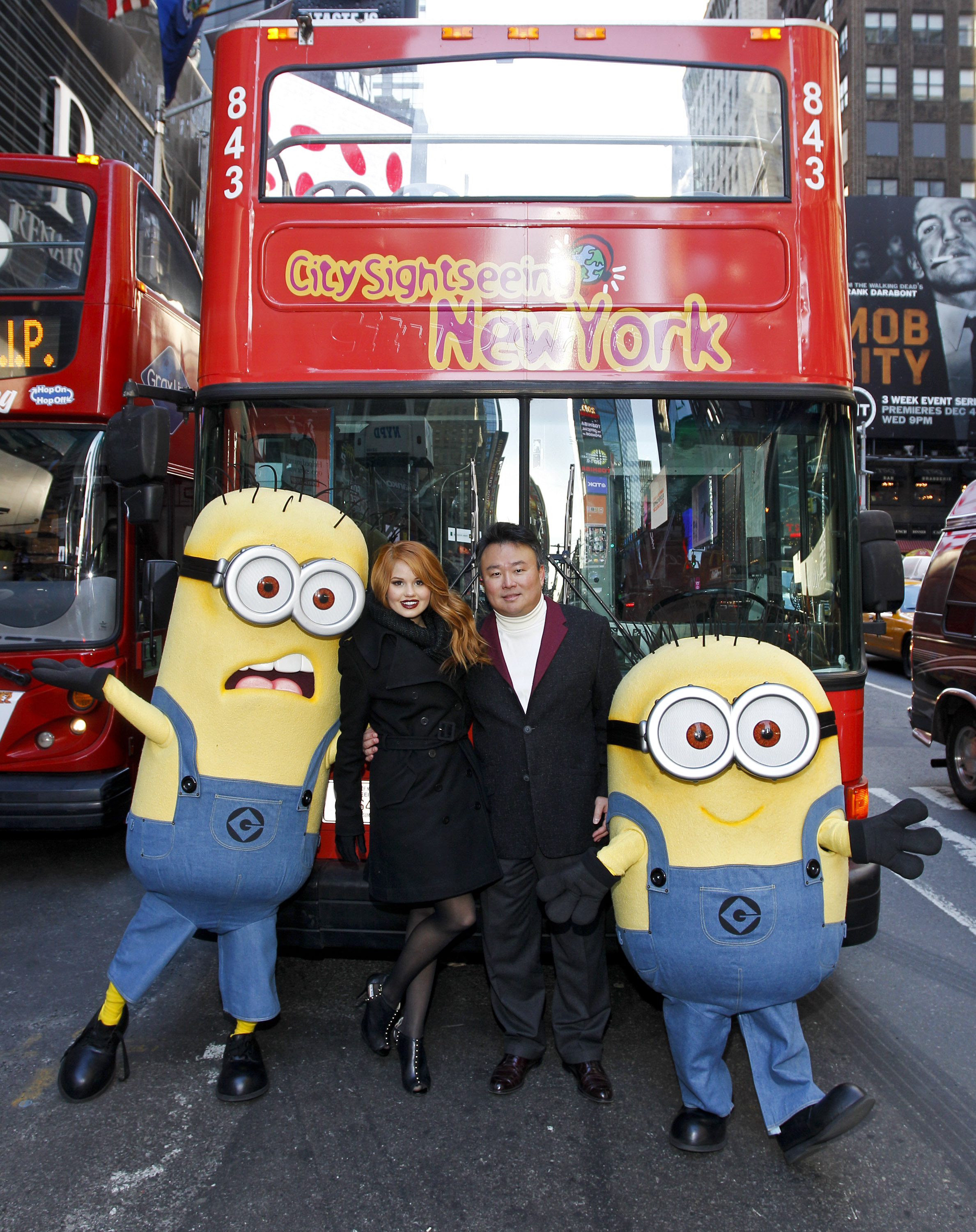 David W. Chien with Debby Ryan as they kicked off Minions Week in New York City (November 25th, 2013).