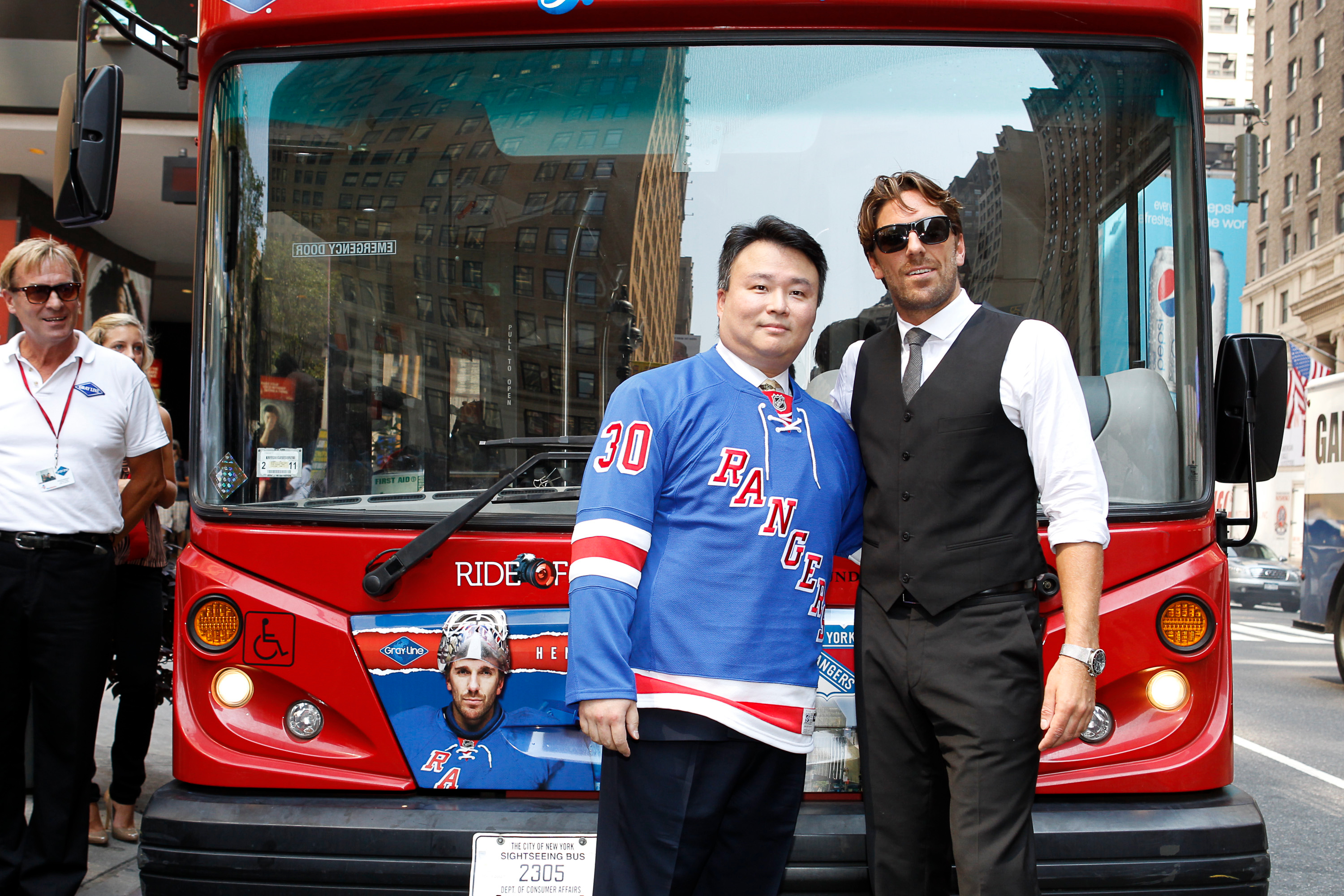 David W. Chien poses with Ride of Fame honoree Henrik Lundqvist (August 31st, 2010).