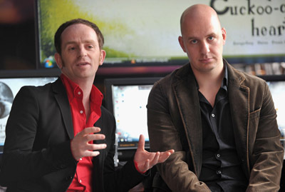 Directors Stephane Berla and Mathias Malzieu attend the HP and EuropaCorp Press Conference at the HP Lounge at the Majestic Hotel during the 63rd Annual International Cannes Film Festival on May 15, 2010 in Cannes, France.