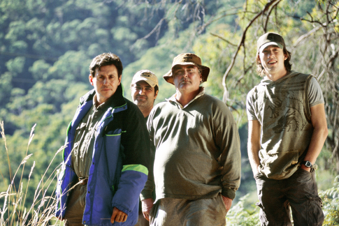 Still of Gabriel Byrne, John Howard, Stelios Yiakmis and Simon Stone in Jindabyne (2006)