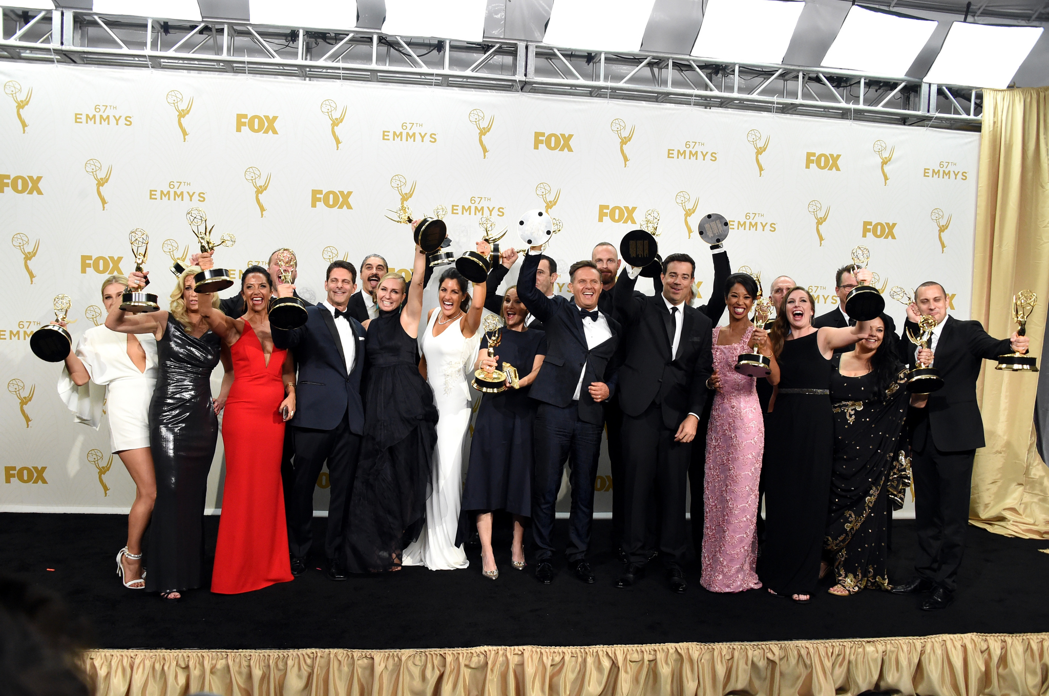 Carson Daly, Mark Burnett, Lee Metzger, Audrey Morrissey, Amanda Zucker, Ashley Baumann, Chad Hines and Michelle McNulty at event of The 67th Primetime Emmy Awards (2015)