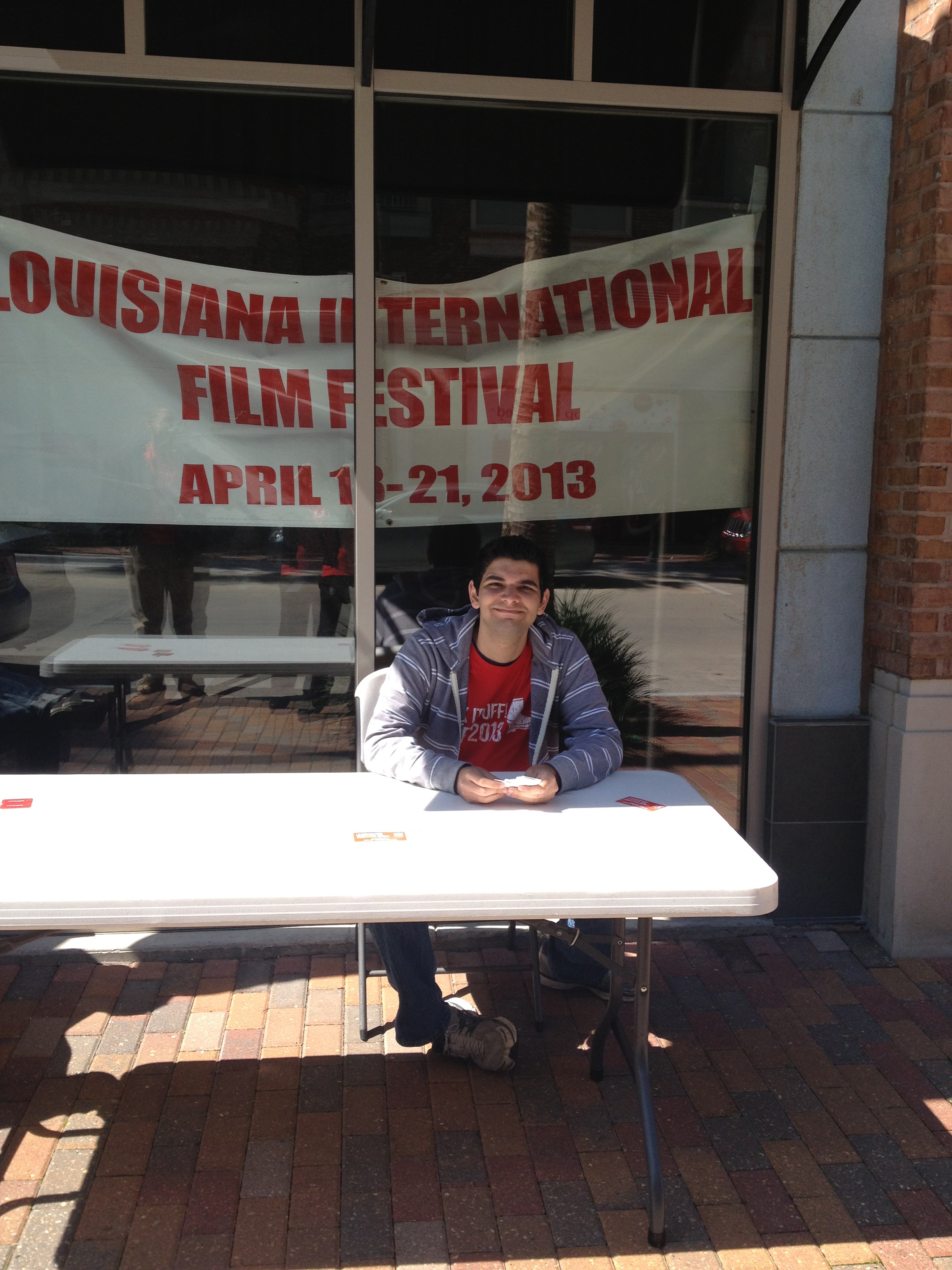Warren Mitchell as a volunteer for the 2013 Louisiana International Film Festival