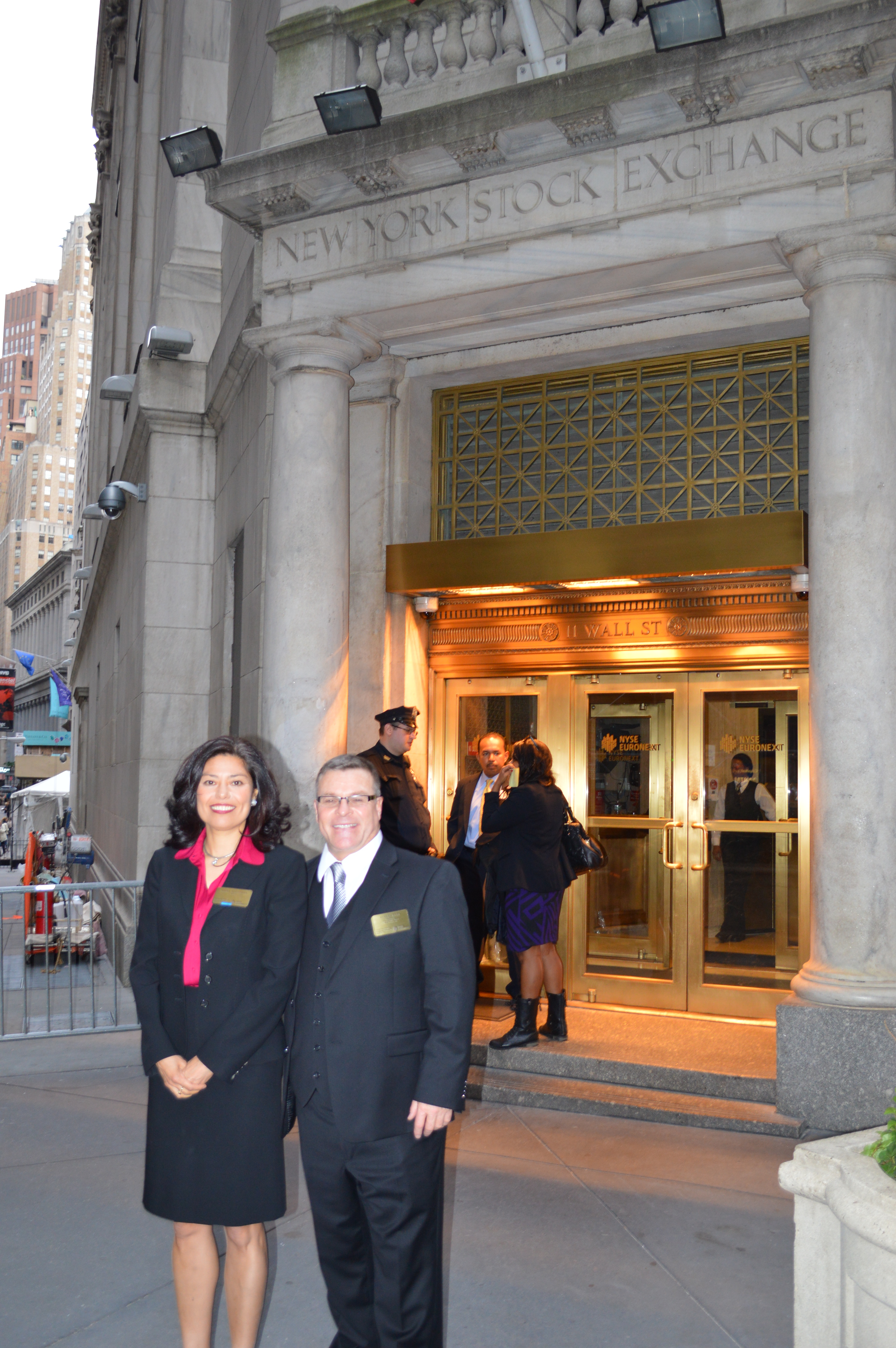 Outside NYSE Diana Glassman (TD Bank Corporate Responsibility) and Robert Nash of Nash Holdings, Inc.