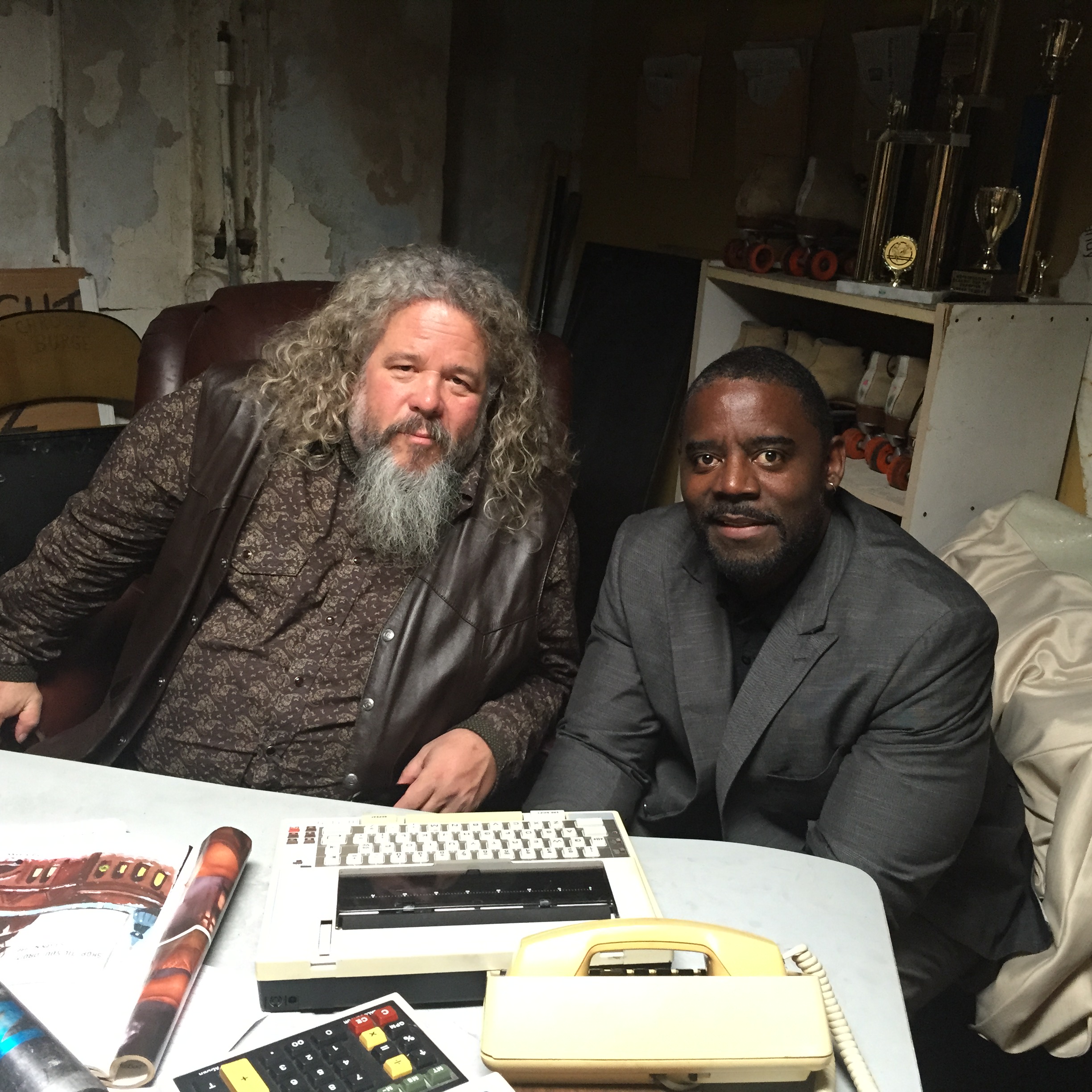 Actor Bruce Davis (III)and Mark Boone Jr. working on feature film 