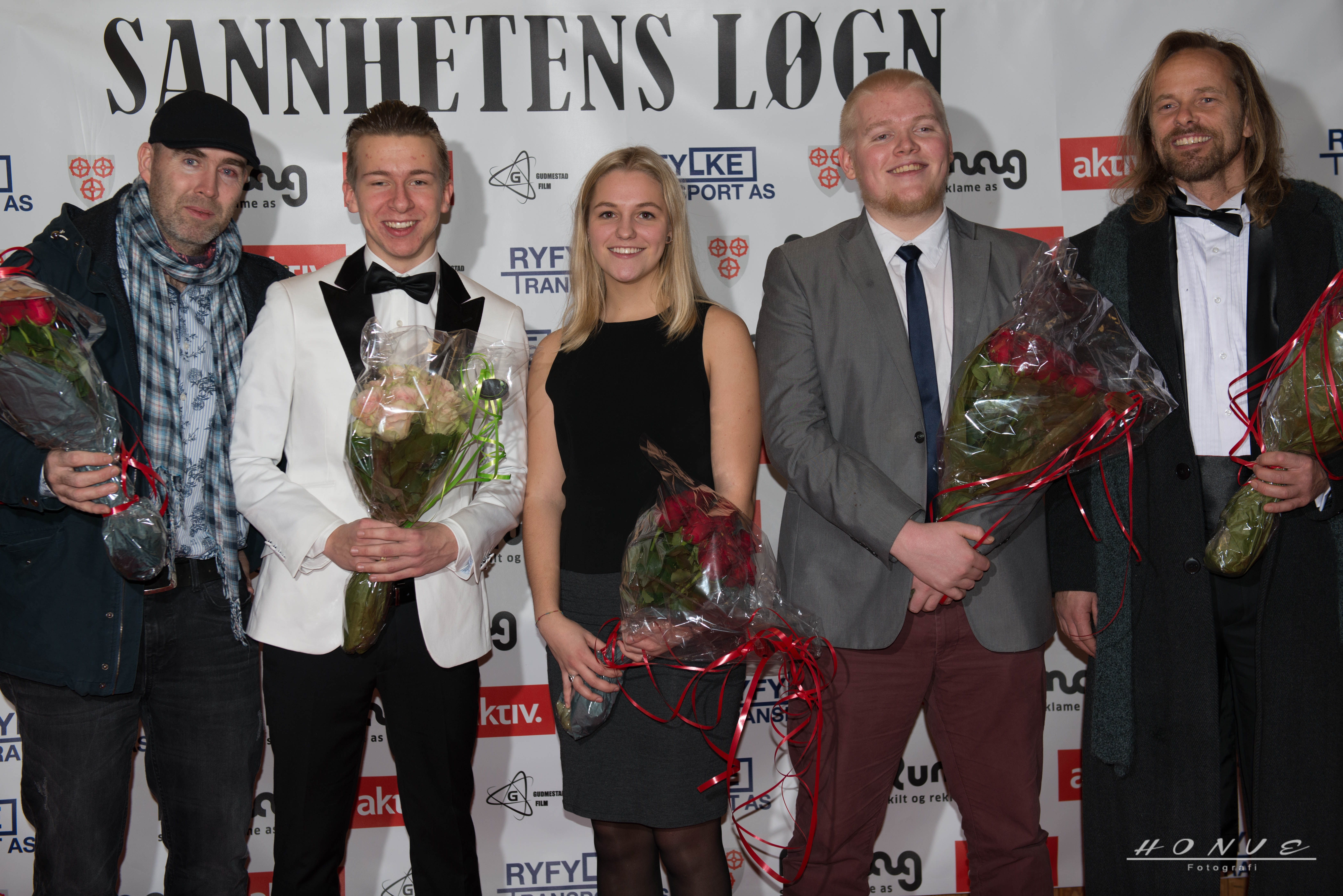 Tor Einar Gudmestad, Daniel Bratteli, Pernille Paulsen, Torbjørn Vidnes and Sture Mønnich at the event of Sannhetens Løgn (2015)