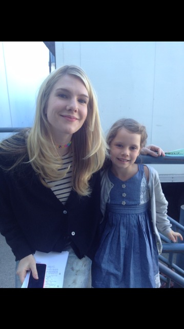 Olivia Dewhurst and Lily Rabe filming The Whispers