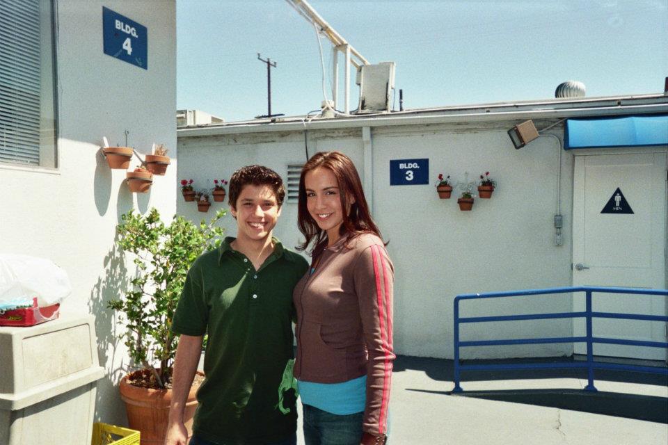 Ricky Ullman and Meredith Majors on set of Disney's Phil of the Future.