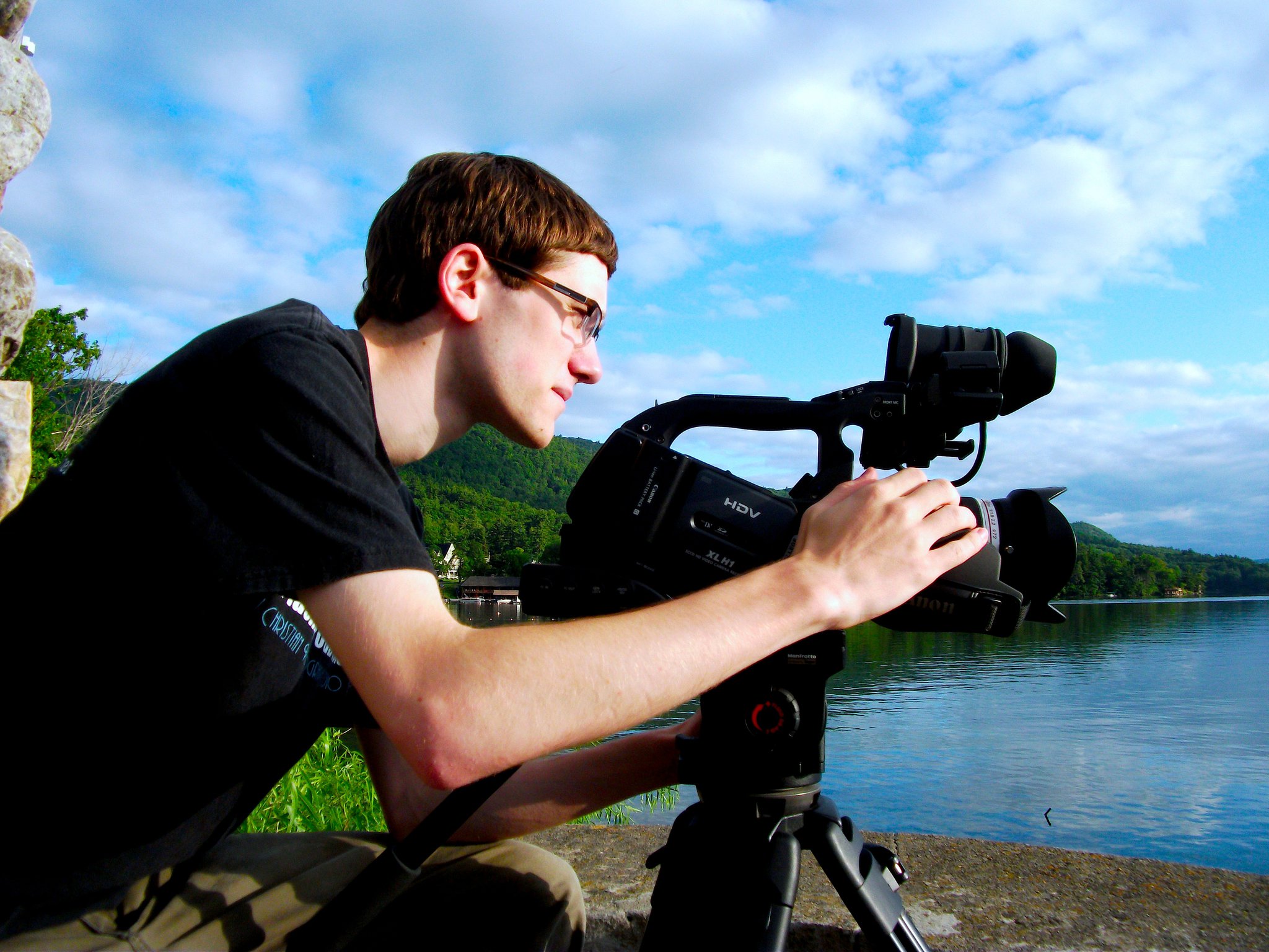 Matthew Elton shooting on a Canon XL-H1.