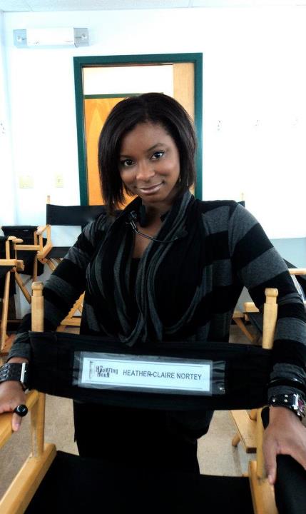 Heather-Claire Nortey on the set of 