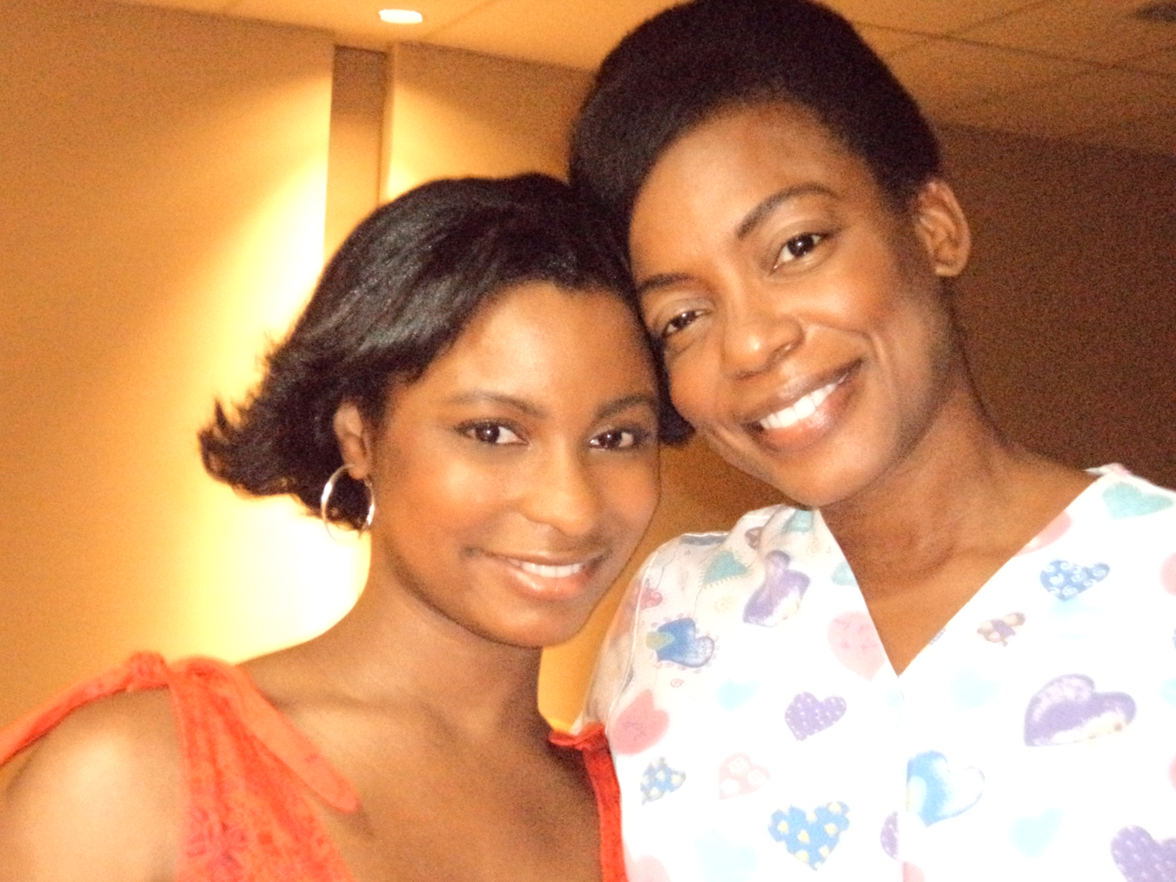 Aunjanue Ellis and Heather-Claire Nortey on the set of 