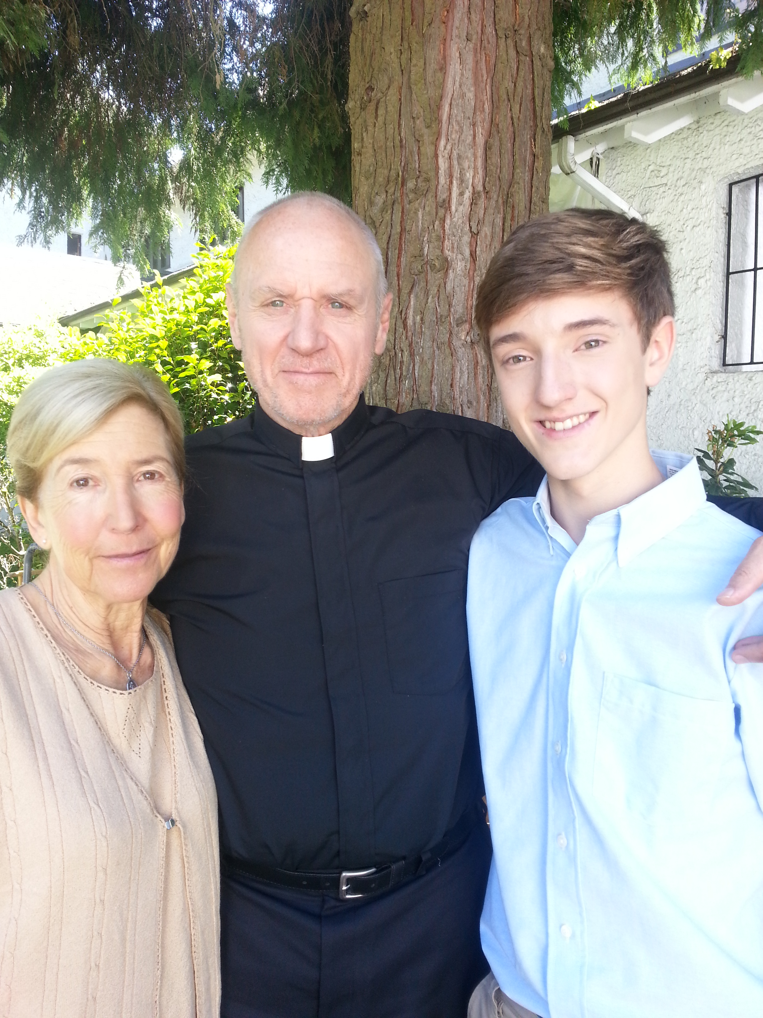 Joshua Ballard (with Lin Shaye & Alan Dale) on the set of GRACE (2014).