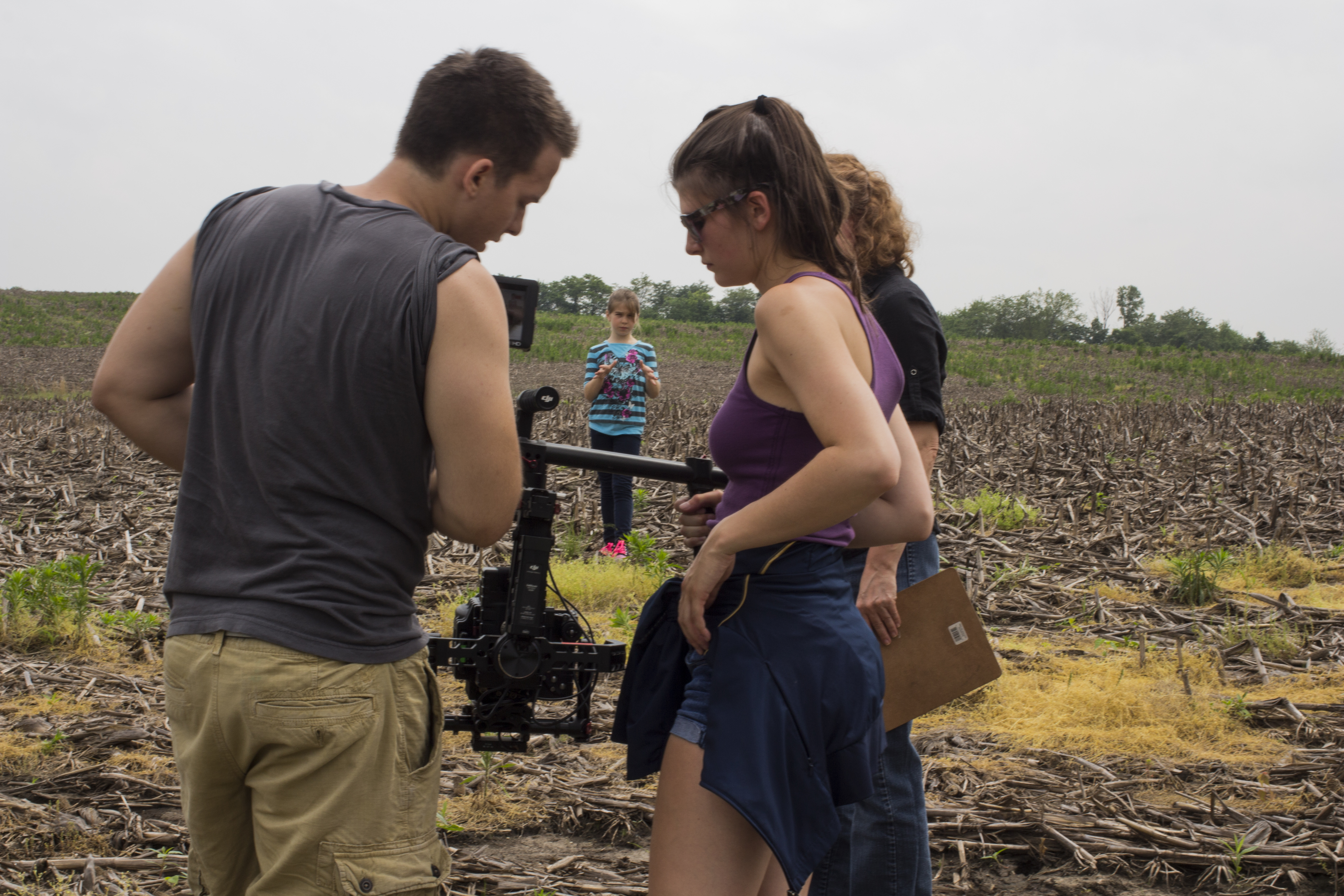 Director and writer Andrea Fantauzzi with director of photography Christopher Commons on the set of Letters from a Father.