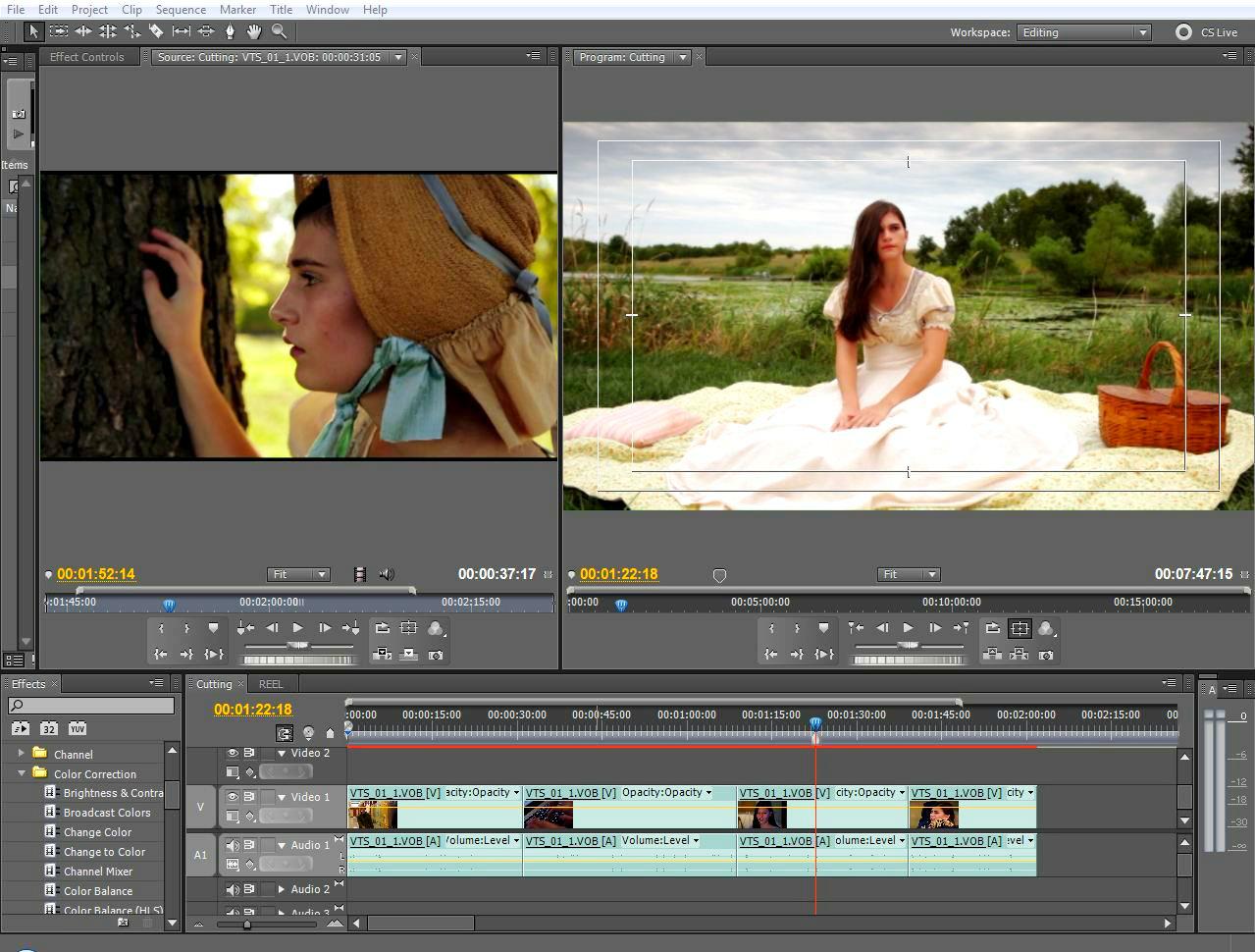 A still of the editing of Andrea Fantauzzi's first reel edited by Breakthrough Reels.