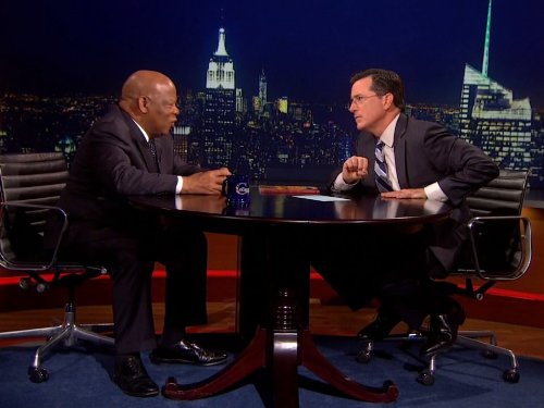 Still of Stephen Colbert and John Lewis in The Colbert Report (2005)