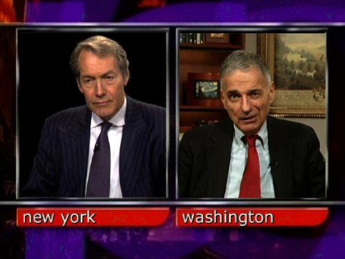 Still of Ralph Nader and Charlie Rose in Charlie Rose (1991)