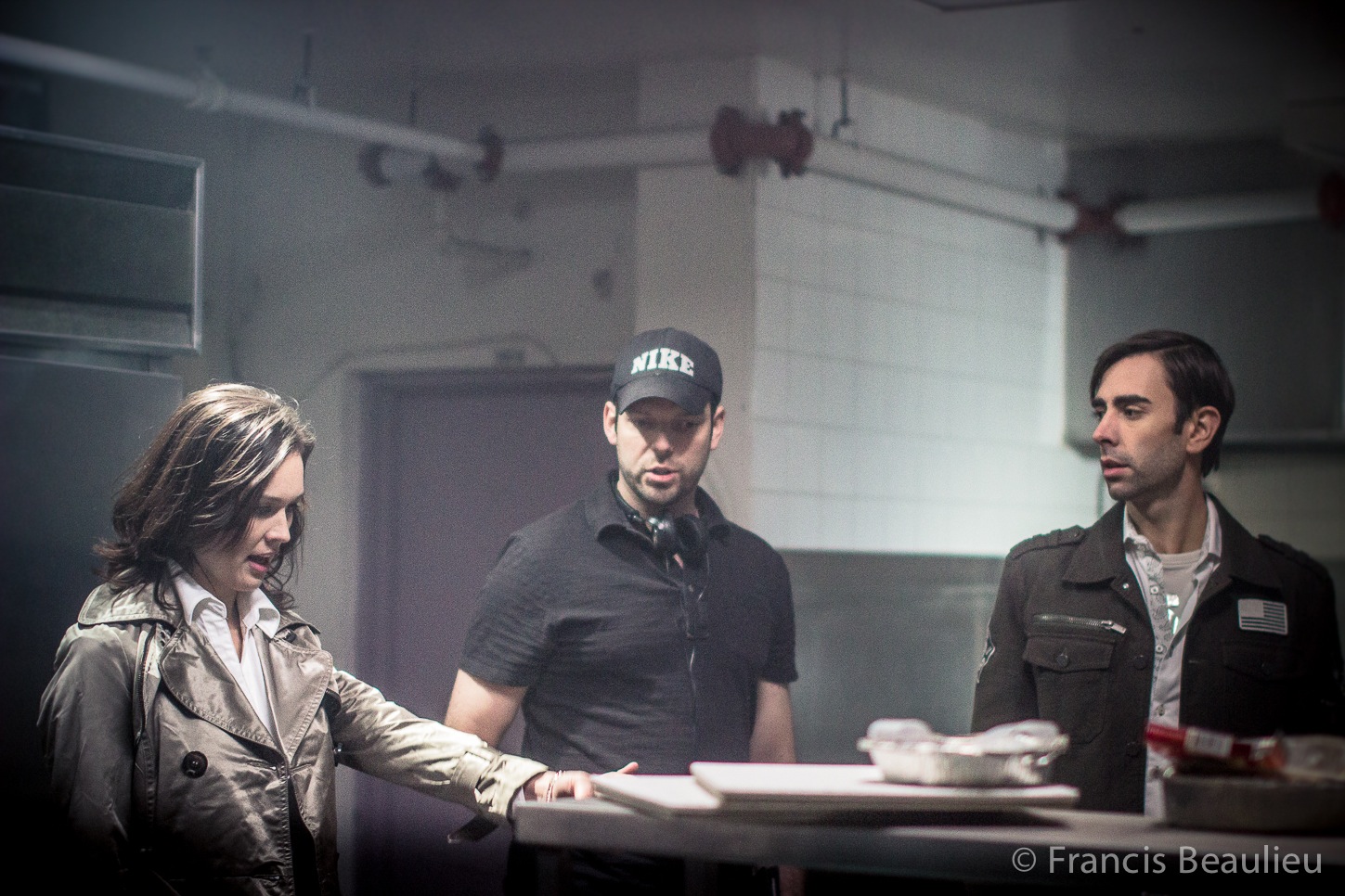 Adam O'Brien, Shannon Lahaie and Andrew Fleming on set of 
