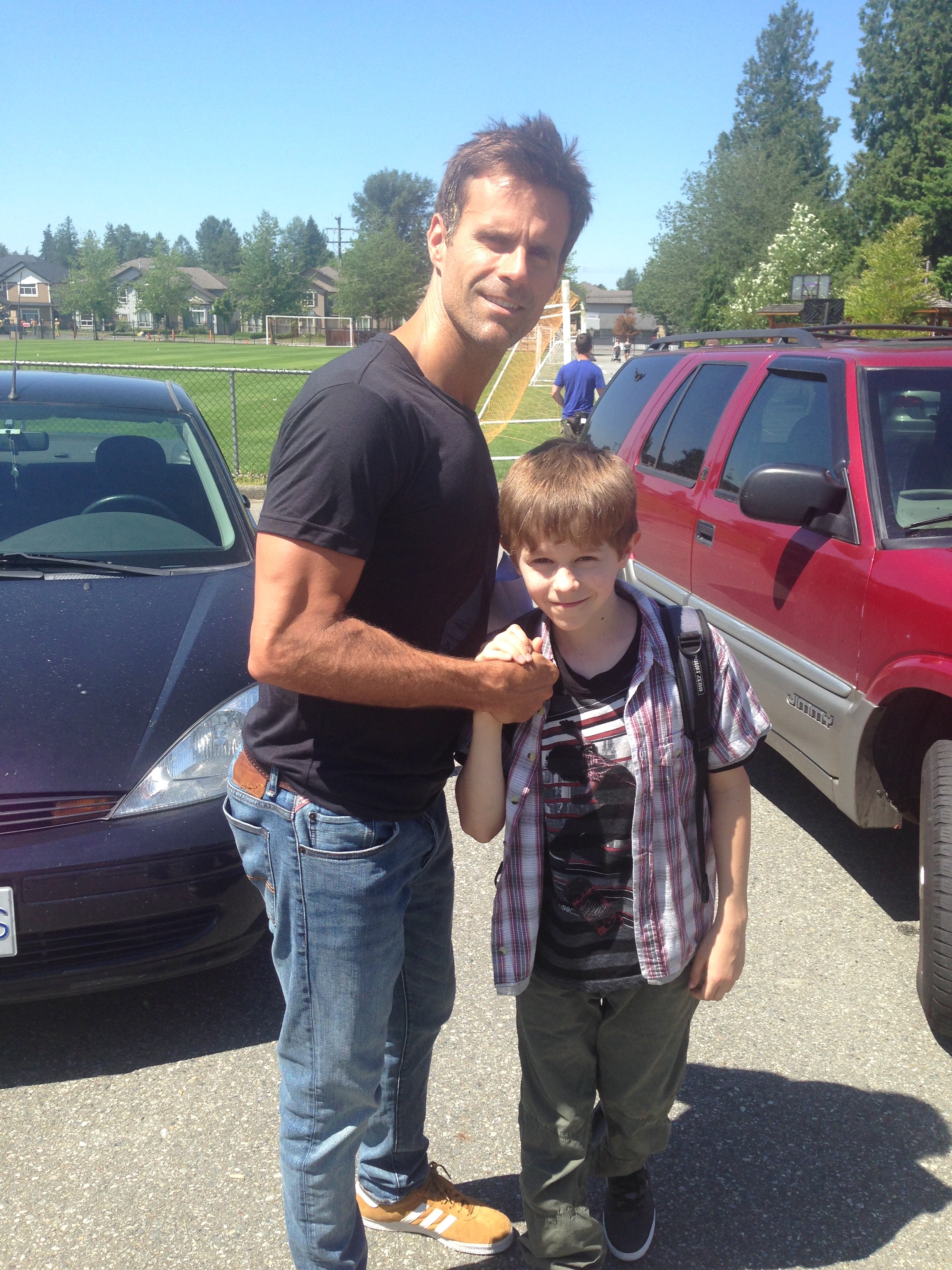With Cameron Mathison on the set of Along Came a Nanny