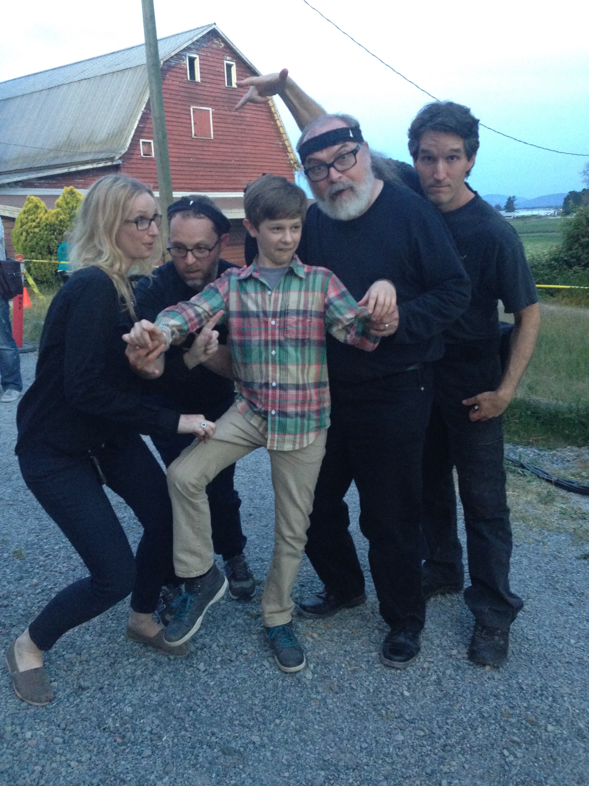 With some of the amazing puppeteers on the set of Turkey Hollow.