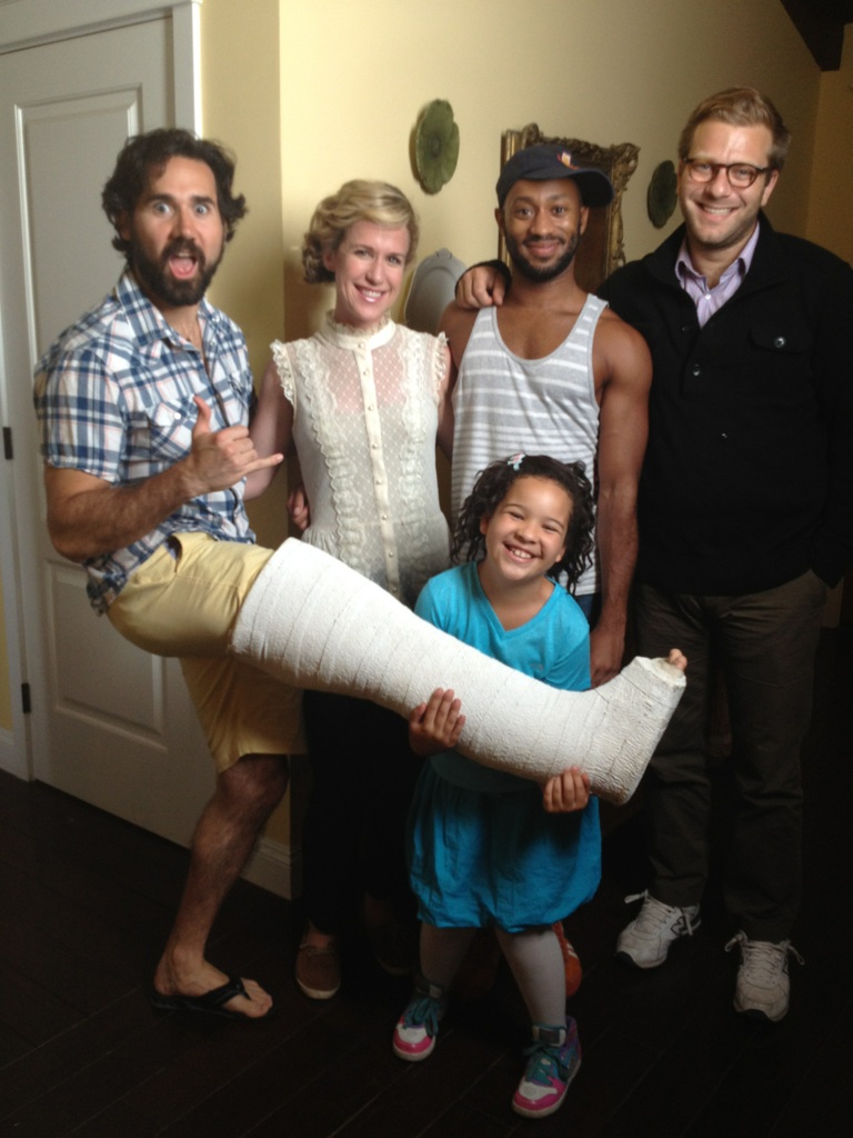 My 3 Dads 2014. Alexis on the set of Co-Husbands. Lou, Erin, Lamar and Max and Alexis having fun!