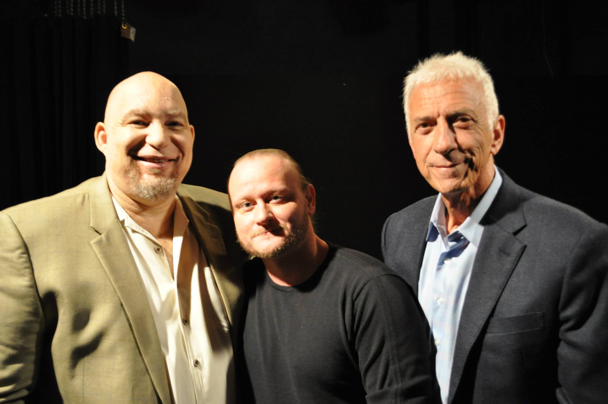 Jeremy Fultz posing with Del Weston of Action on Film Show and fellow director Mark Giardino
