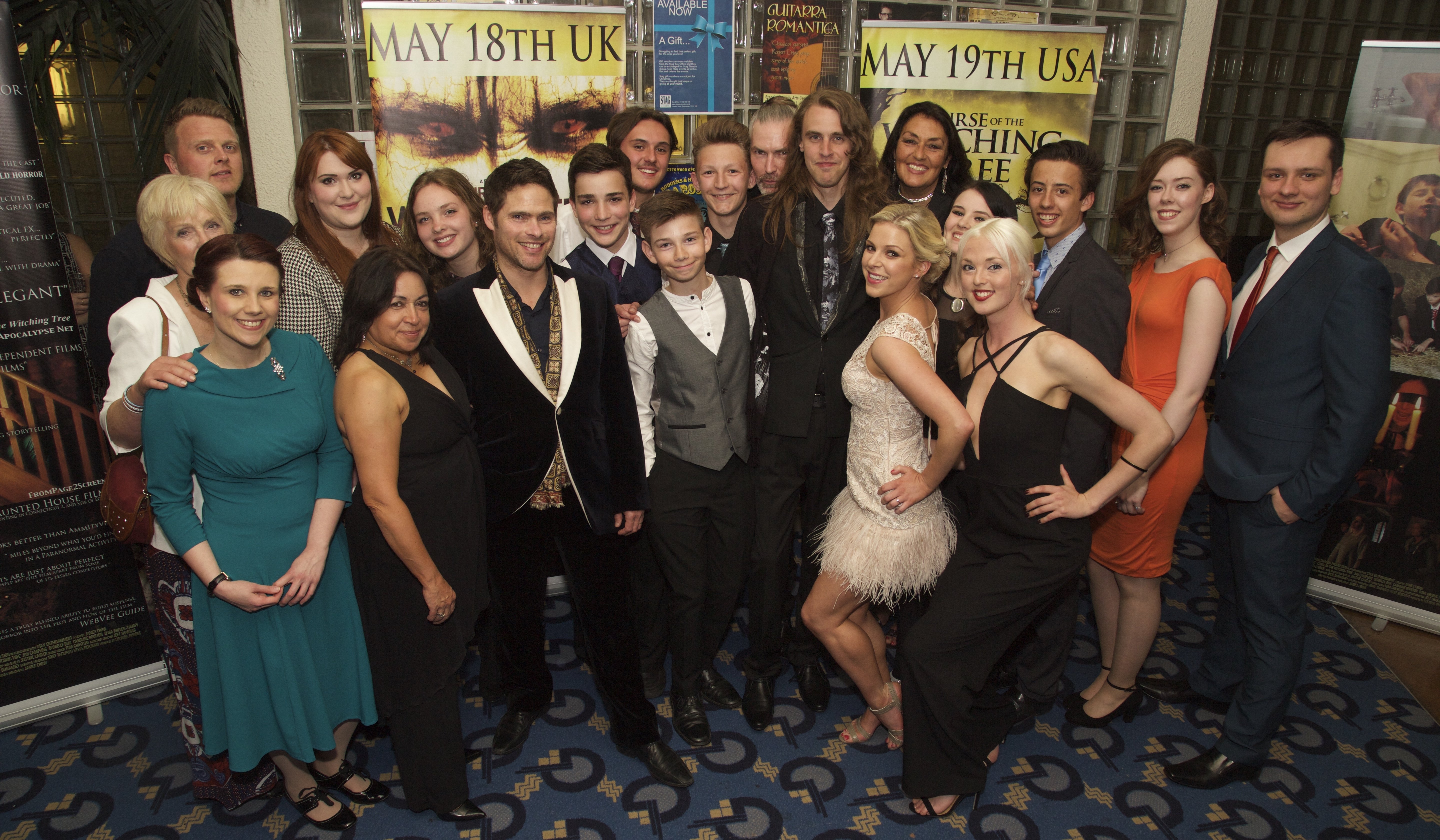 Director James Crow with cast of Curse of the Witching Tree at premiere