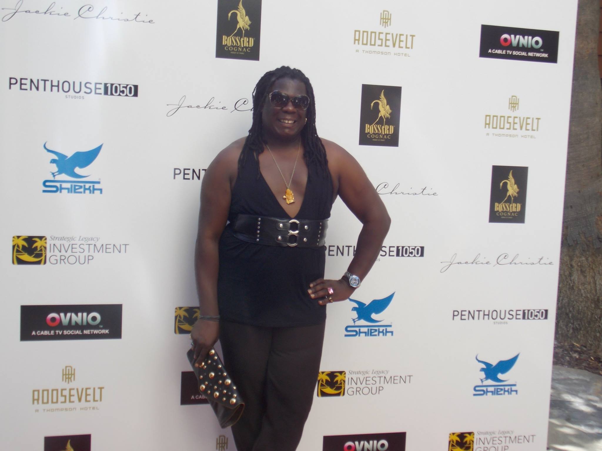 At Jackie Christie Pool Party for her Cognac 