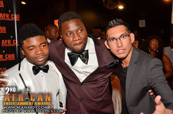 Hatim at the 2012 African Entertainment Awards with Left, AE Awards CEO and Founder, Middle, U&I Music CEO and recording artist Akin.