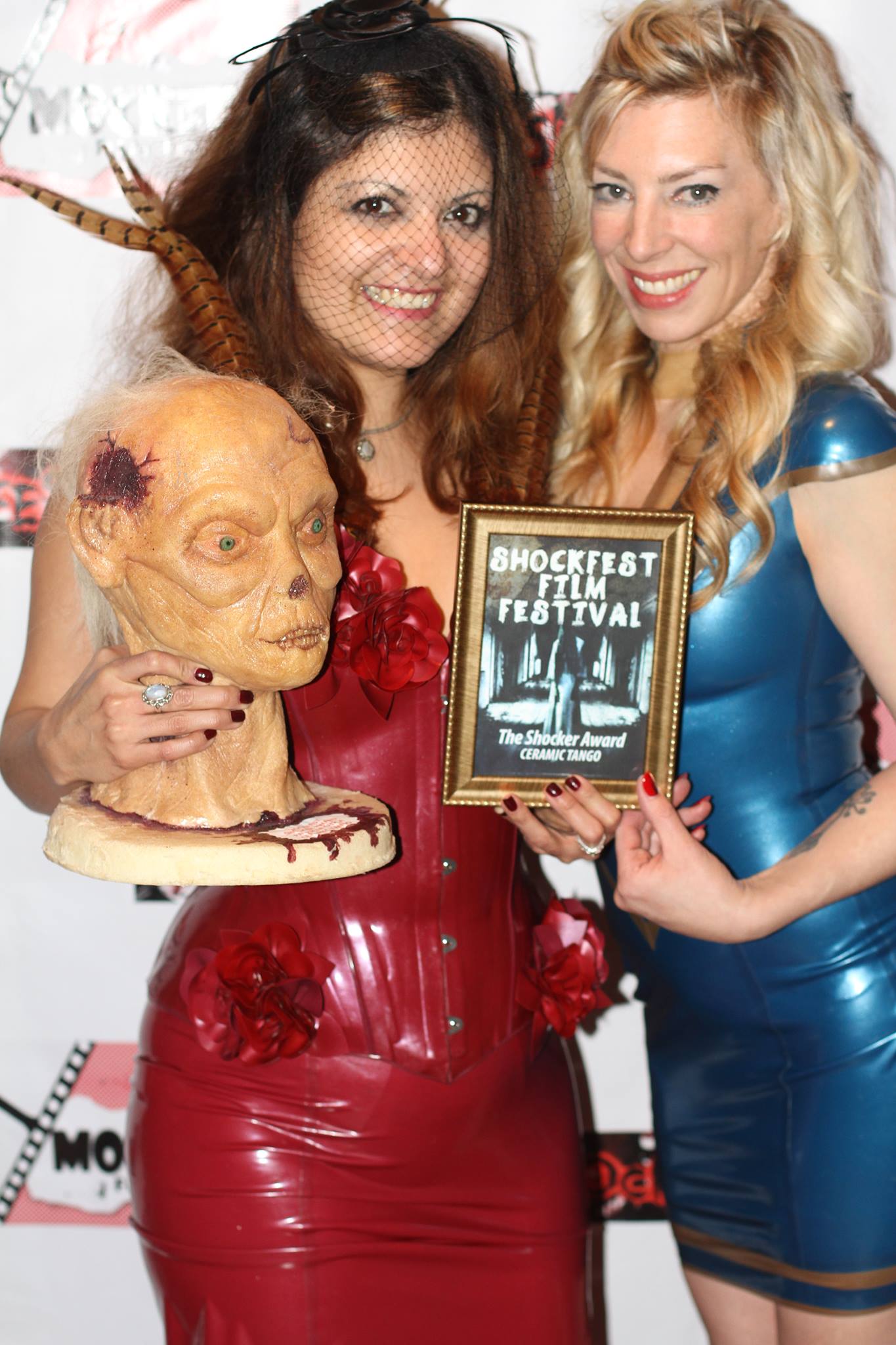 Los Angeles Shockfest Film Festival, 2014. Patricia Chica, director of Ceramic Tango and I winning the top award for best film of the festival