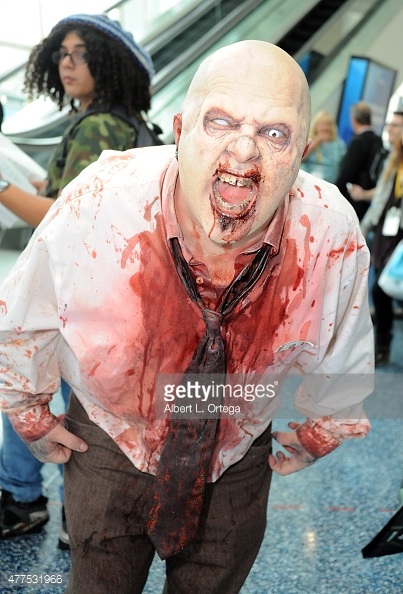 actor Noel Jason Scott as a walker for OVERKILL's The Walking Dead video game at 2015 E3 convention